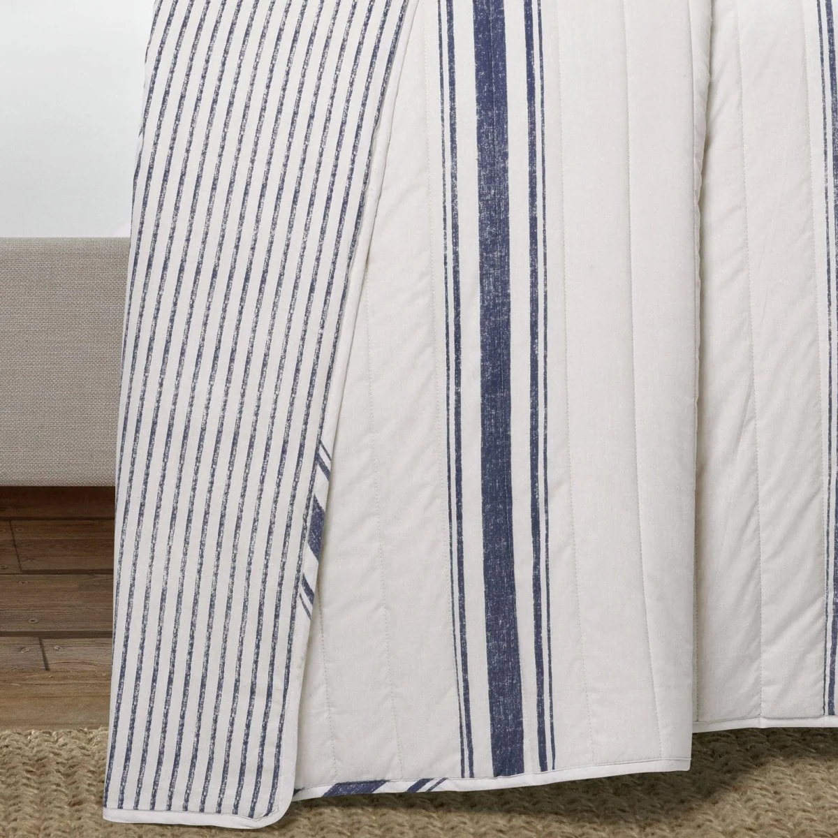 Farmhouse Stripe Reversible Cotton Quilt Set - Image 7