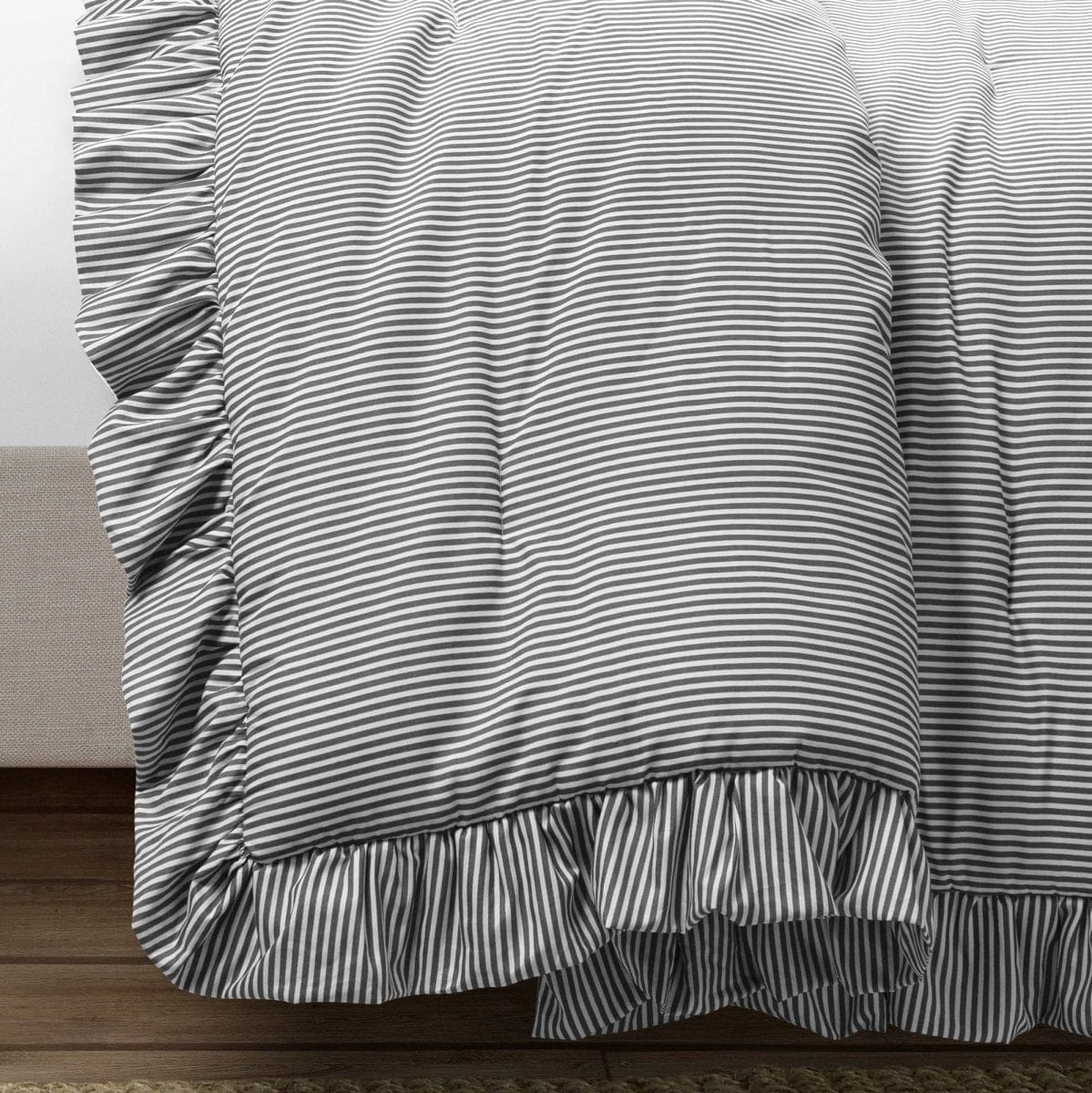Farmhouse Stripe Reyna Ruffle Reversible Comforter 3 Piece Set - Image 6