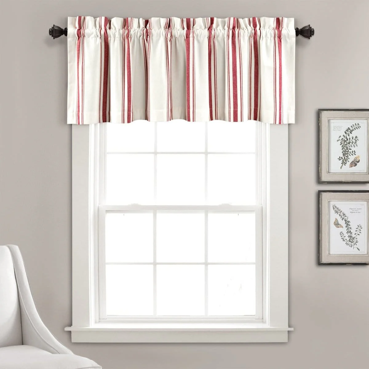 Farmhouse Stripe Yarn Dyed Recycled Cotton Blend Valance - Image 2