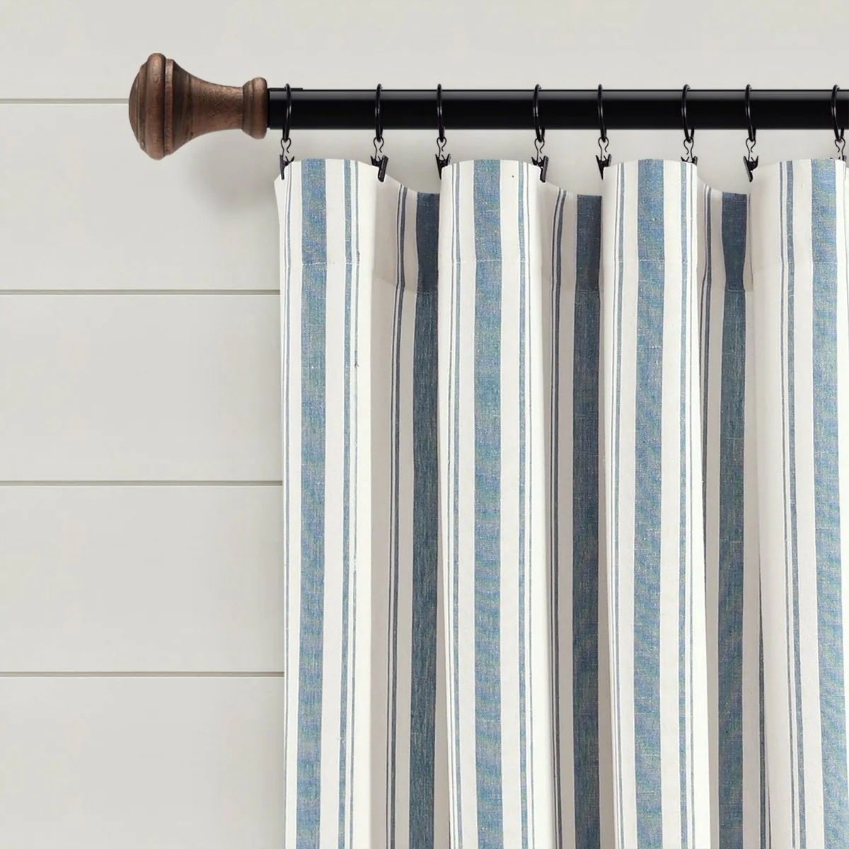 Farmhouse Stripe Yarn Dyed Recycled Cotton Blend Window Curtain Panel Set - Image 12
