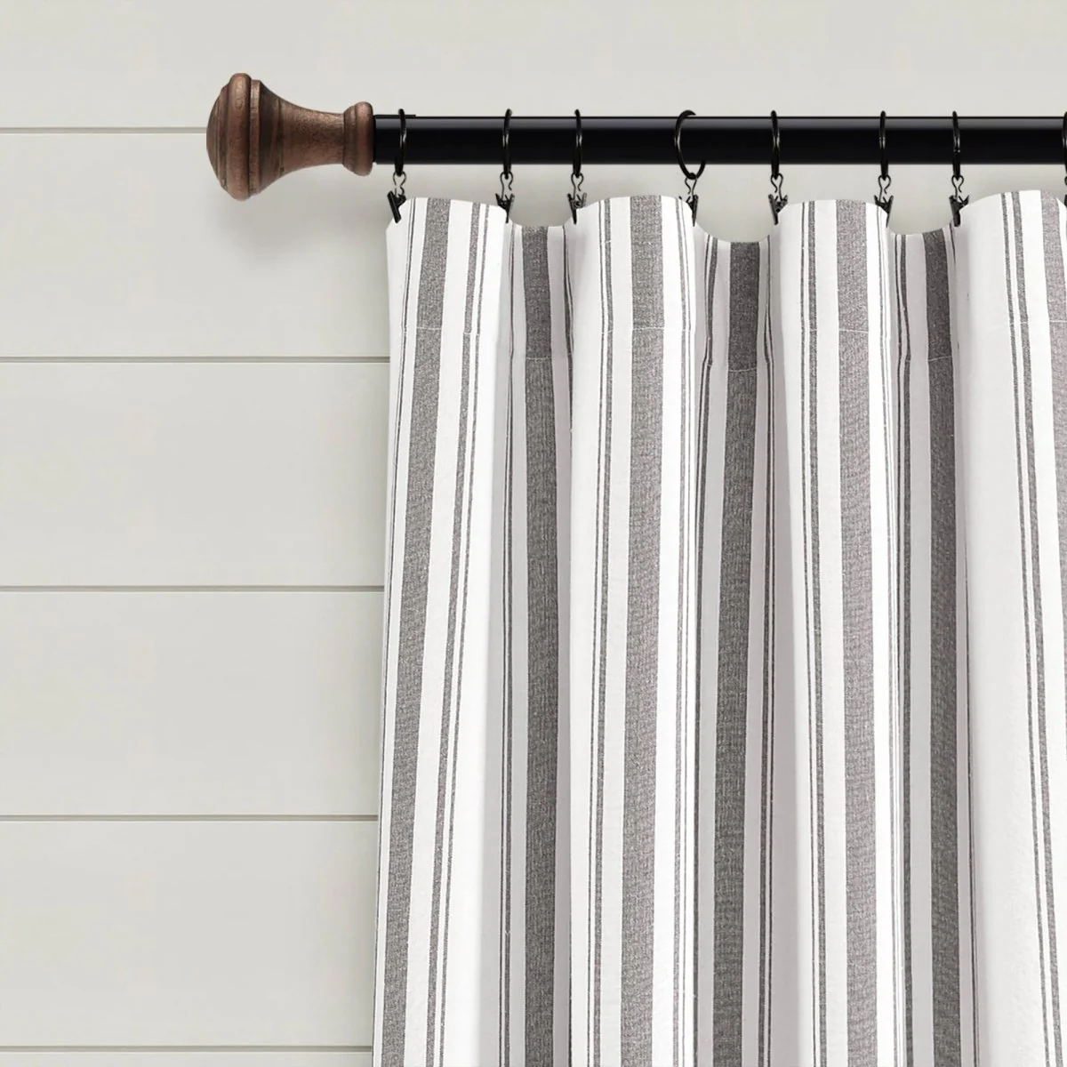 Farmhouse Stripe Yarn Dyed Recycled Cotton Blend Window Curtain Panel Set - Image 13