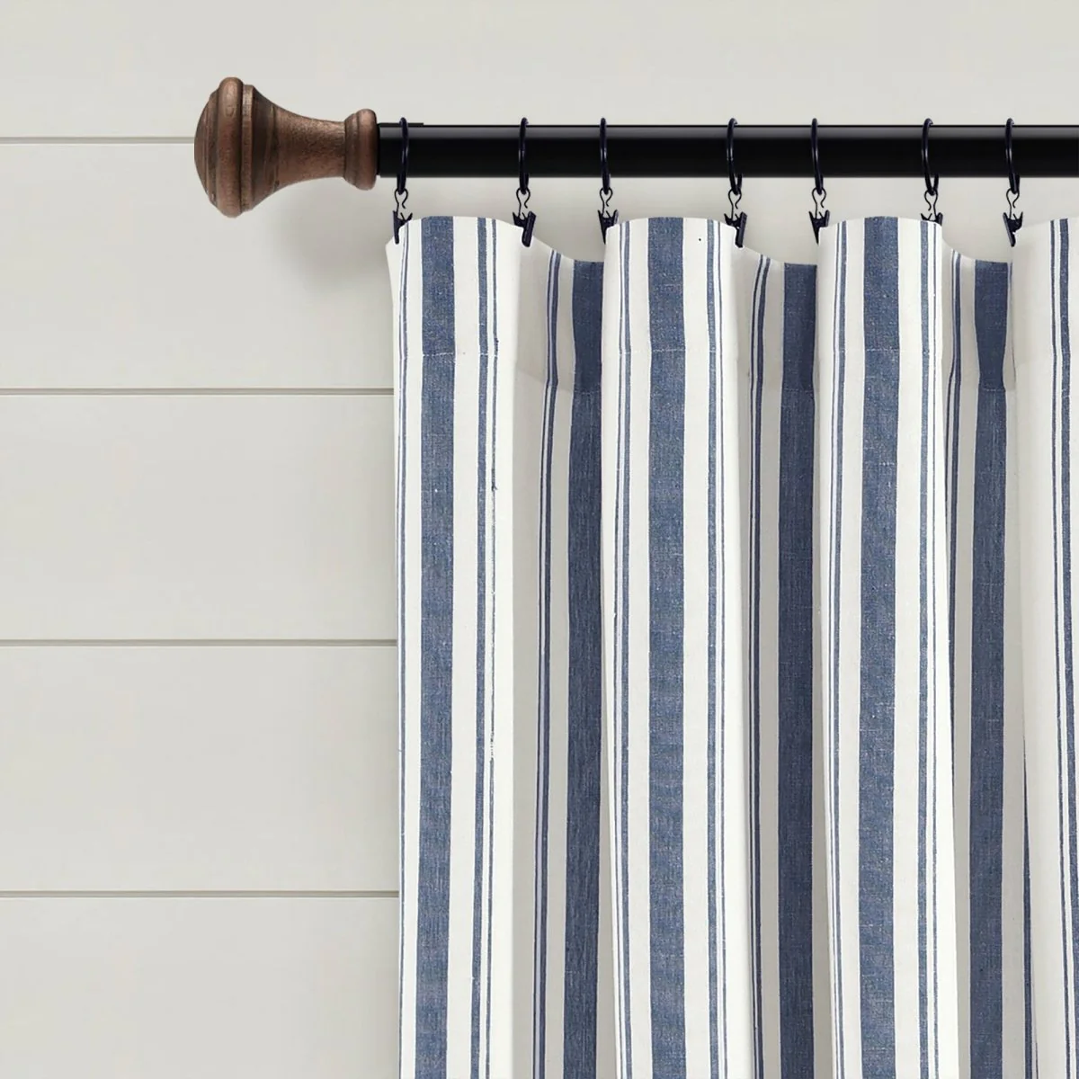 Farmhouse Stripe Yarn Dyed Recycled Cotton Blend Window Curtain Panel Set - Image 14