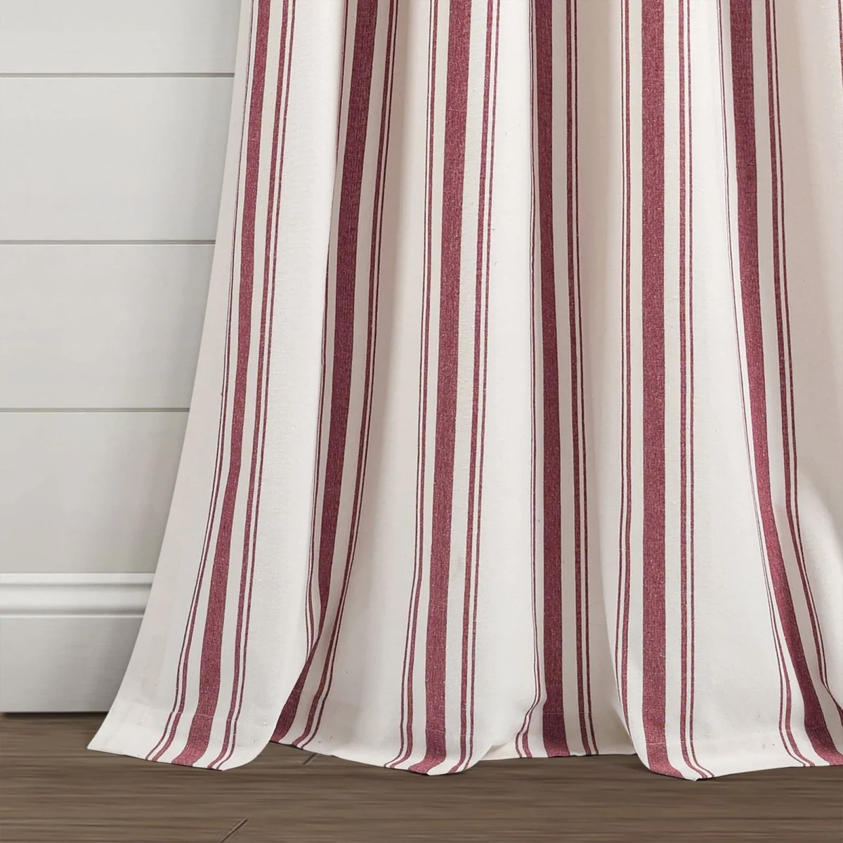 Farmhouse Stripe Yarn Dyed Recycled Cotton Blend Window Curtain Panel Set - Image 15