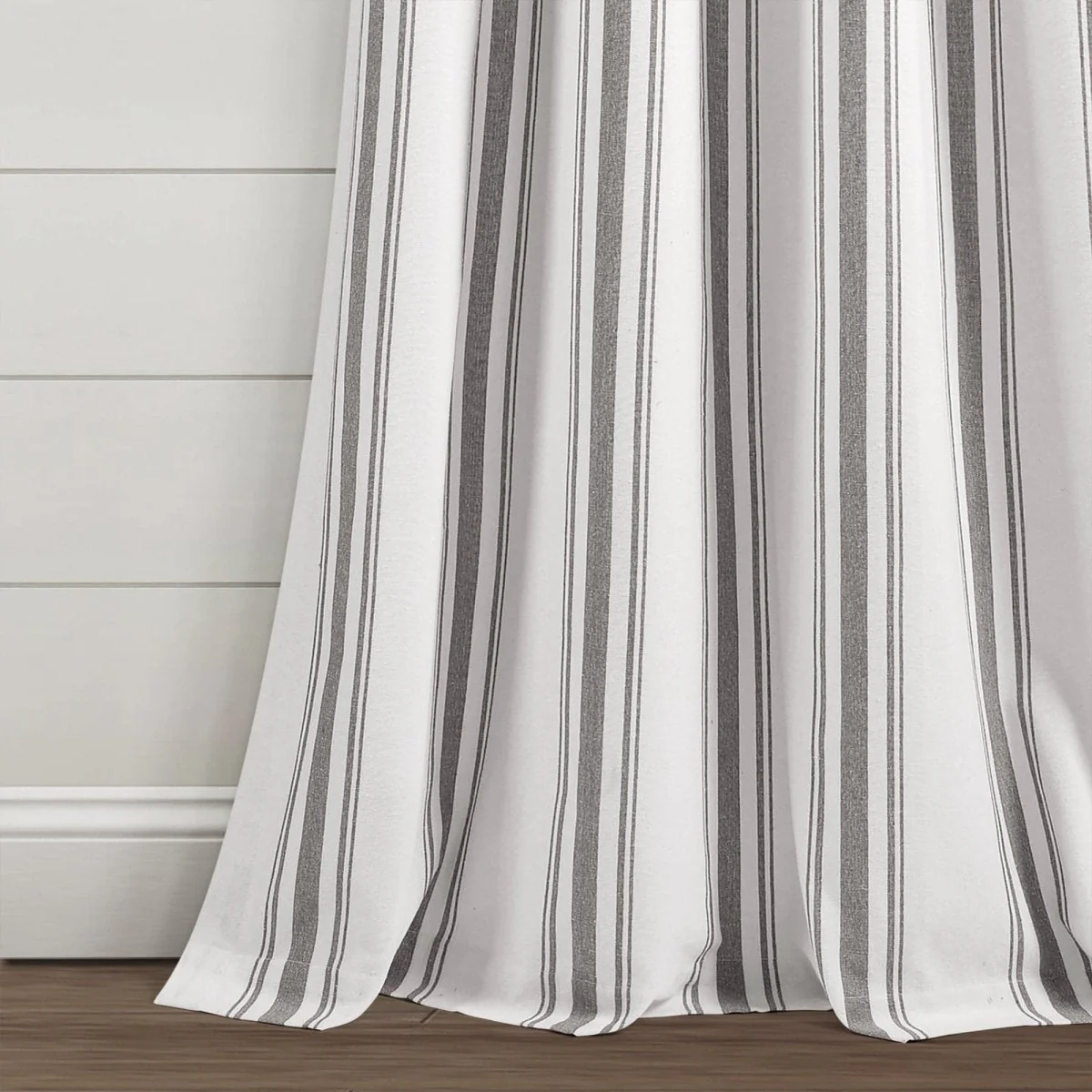 Farmhouse Stripe Yarn Dyed Recycled Cotton Blend Window Curtain Panel Set - Image 17