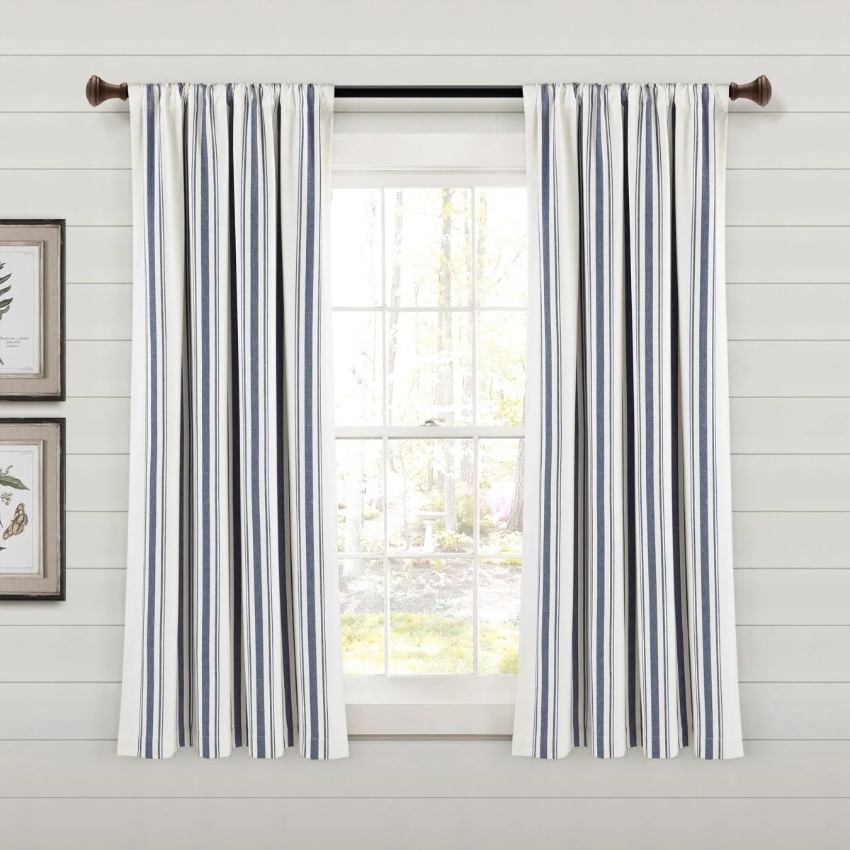 Farmhouse Stripe Yarn Dyed Recycled Cotton Blend Window Curtain Panel Set - Image 3