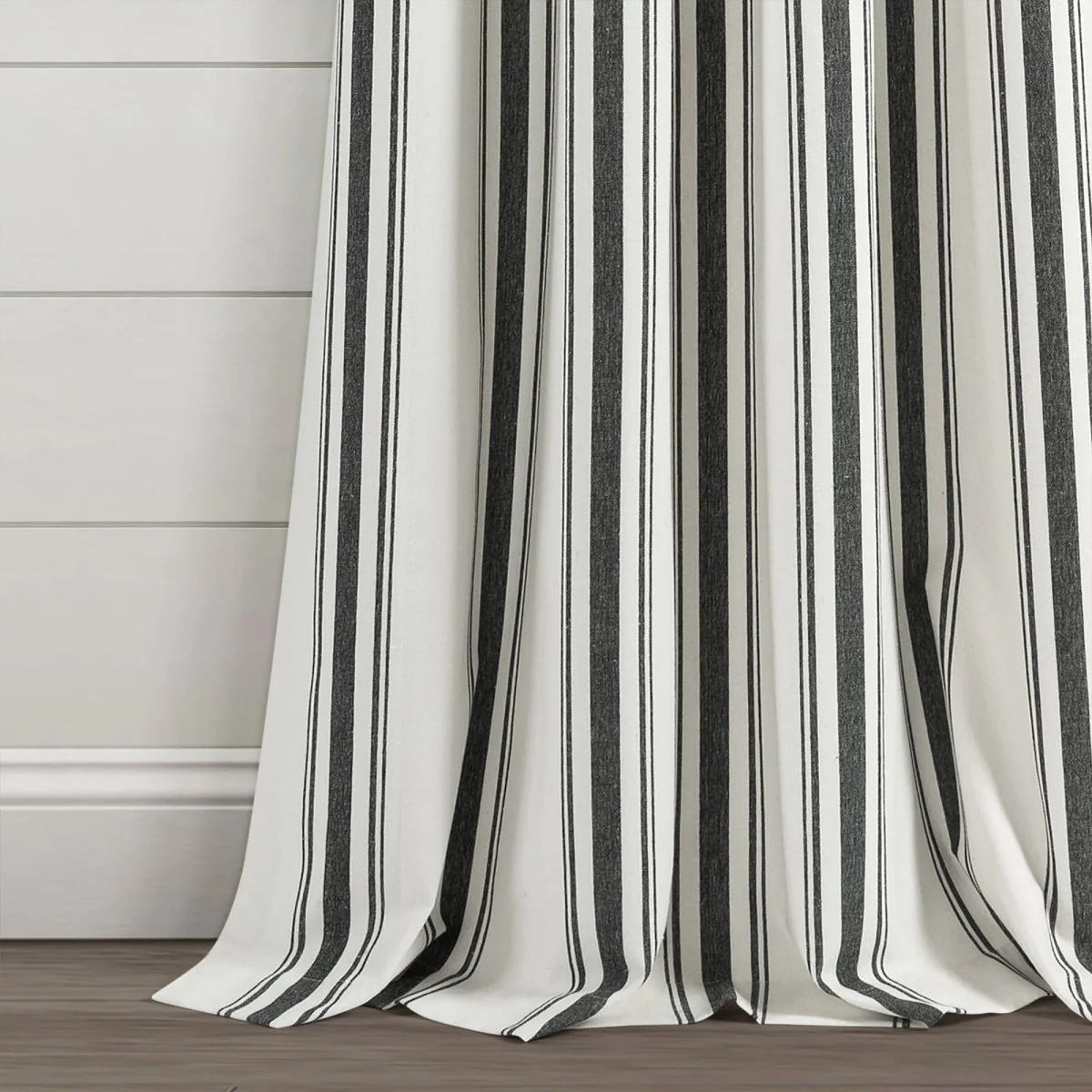 Farmhouse Stripe Yarn Dyed Recycled Cotton Blend Window Curtain Panel Set - Image 36