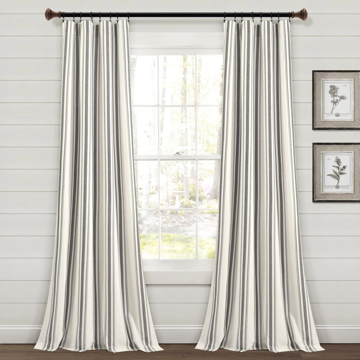 Farmhouse Stripe Yarn Dyed Recycled Cotton Blend Window Curtain Panel Set - Image 38
