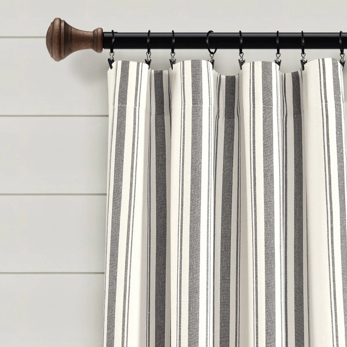 Farmhouse Stripe Yarn Dyed Recycled Cotton Blend Window Curtain Panel Set - Image 39