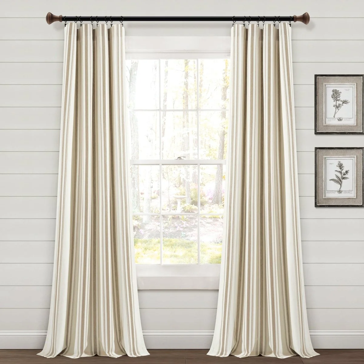 Farmhouse Stripe Yarn Dyed Recycled Cotton Blend Window Curtain Panel Set - Image 43