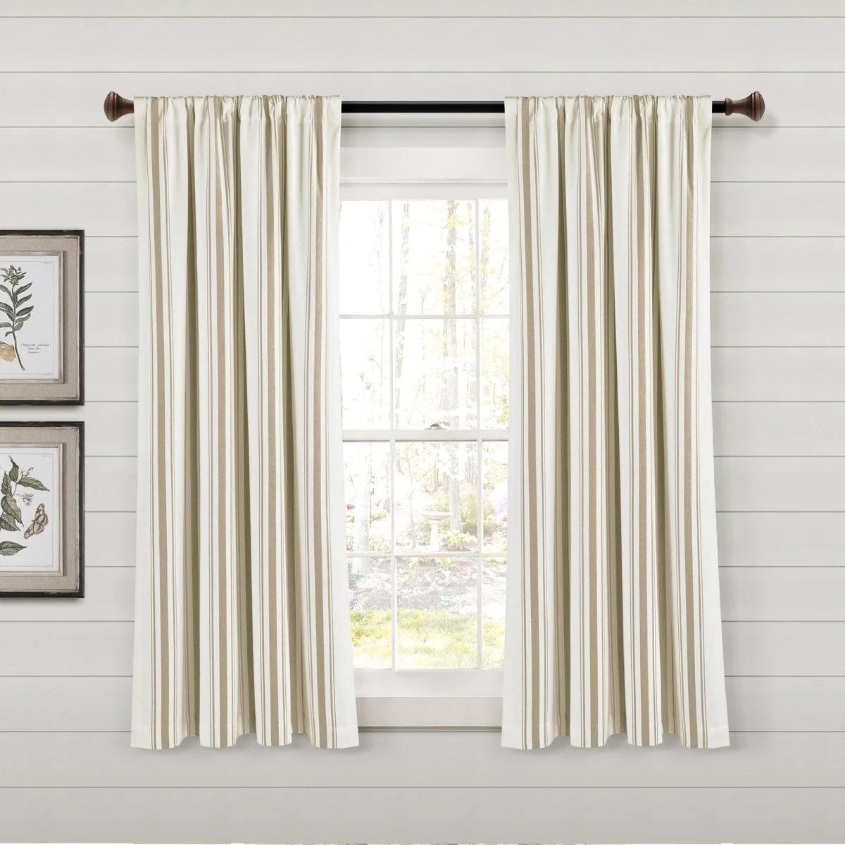 Farmhouse Stripe Yarn Dyed Recycled Cotton Blend Window Curtain Panel Set - Image 44