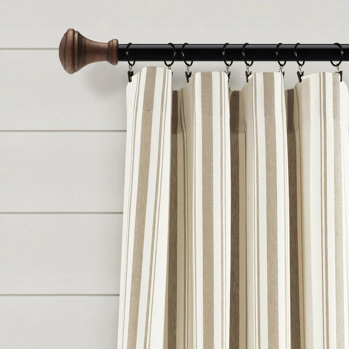Farmhouse Stripe Yarn Dyed Recycled Cotton Blend Window Curtain Panel Set - Image 45