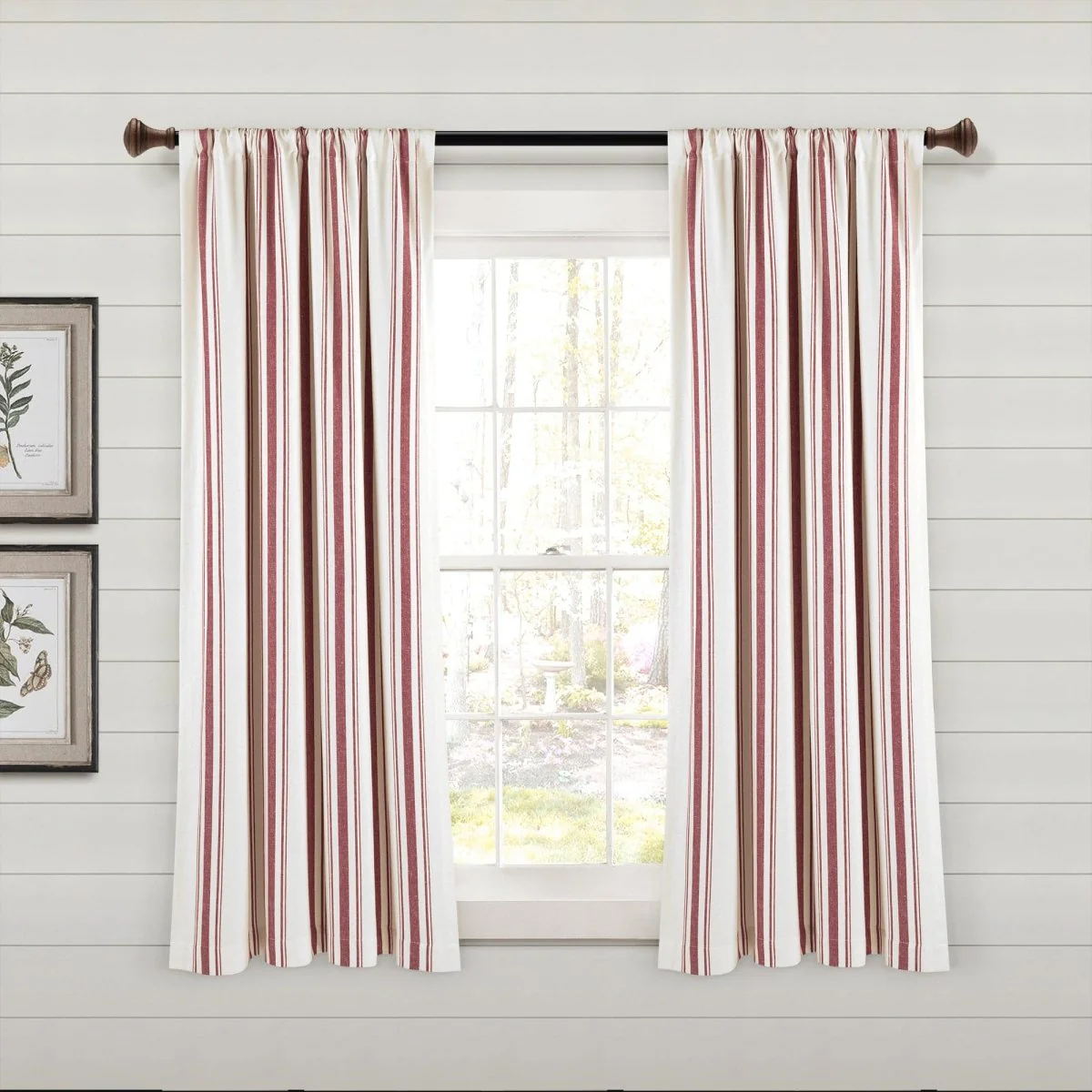 Farmhouse Stripe Yarn Dyed Recycled Cotton Blend Window Curtain Panel Set - Image 5