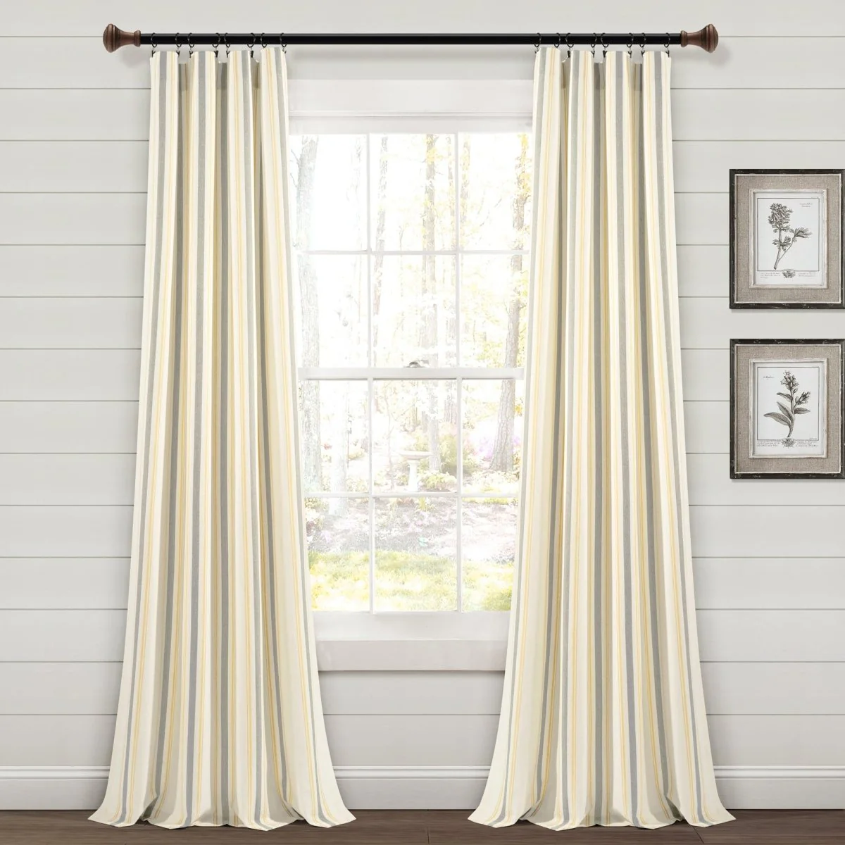 Farmhouse Stripe Yarn Dyed Recycled Cotton Blend Window Curtain Panel Set - Image 51