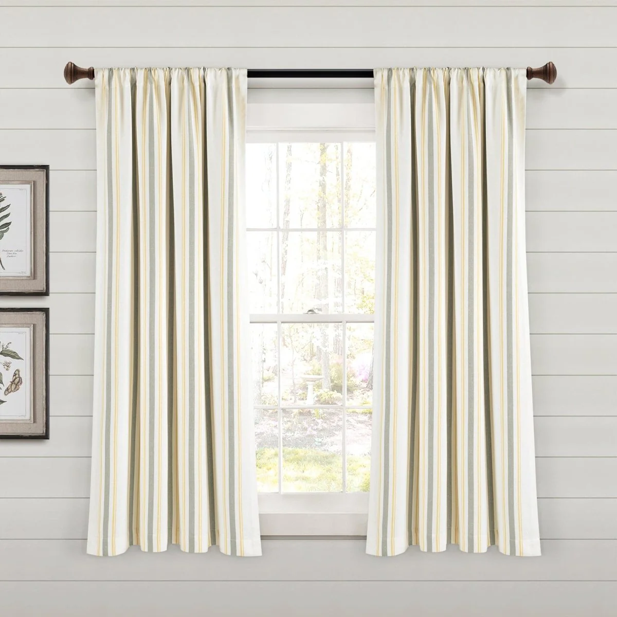 Farmhouse Stripe Yarn Dyed Recycled Cotton Blend Window Curtain Panel Set - Image 52