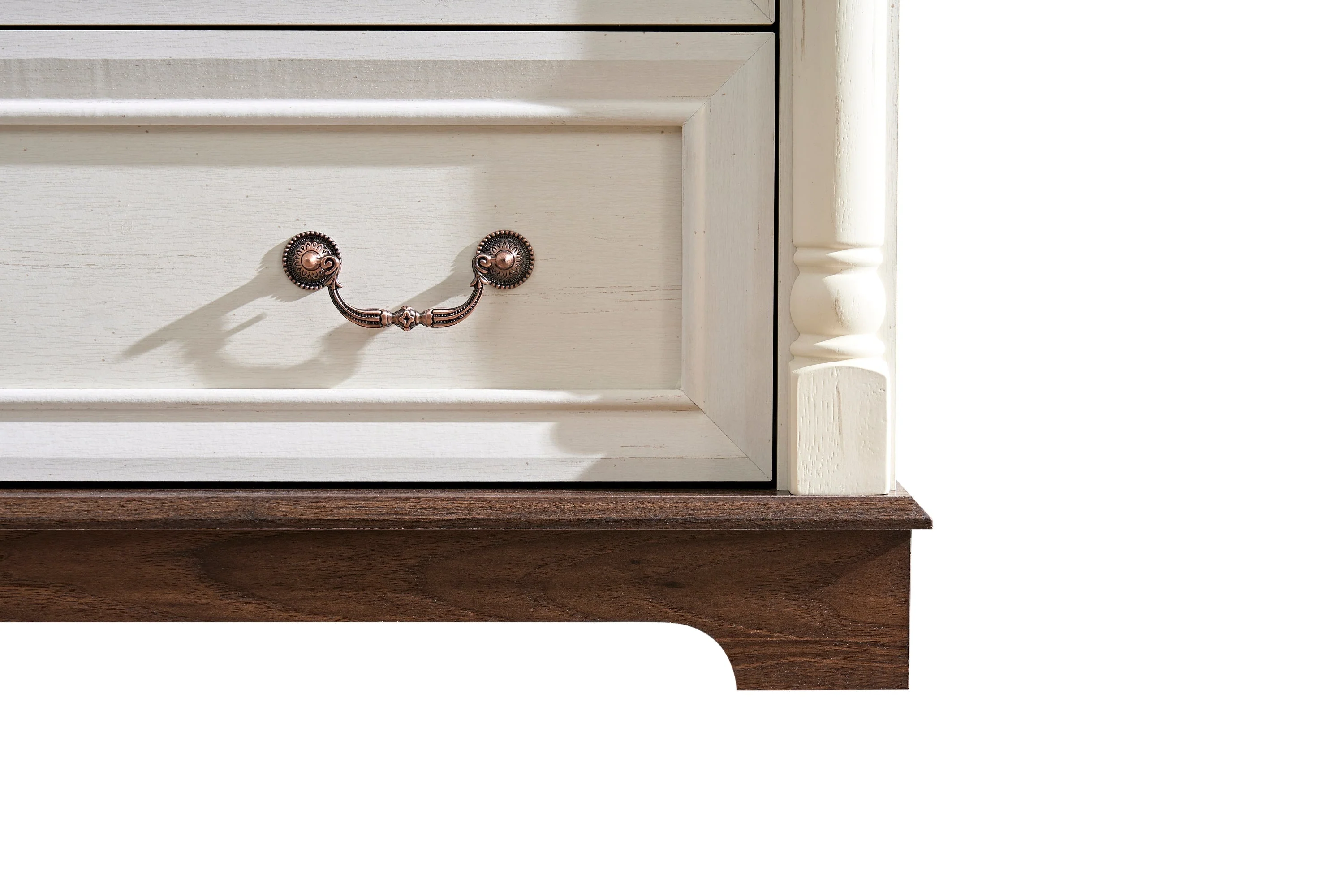 Farmhouse Style 6 Drawer Dresser Chest with Base Wooden Rustic Chest - Image 11