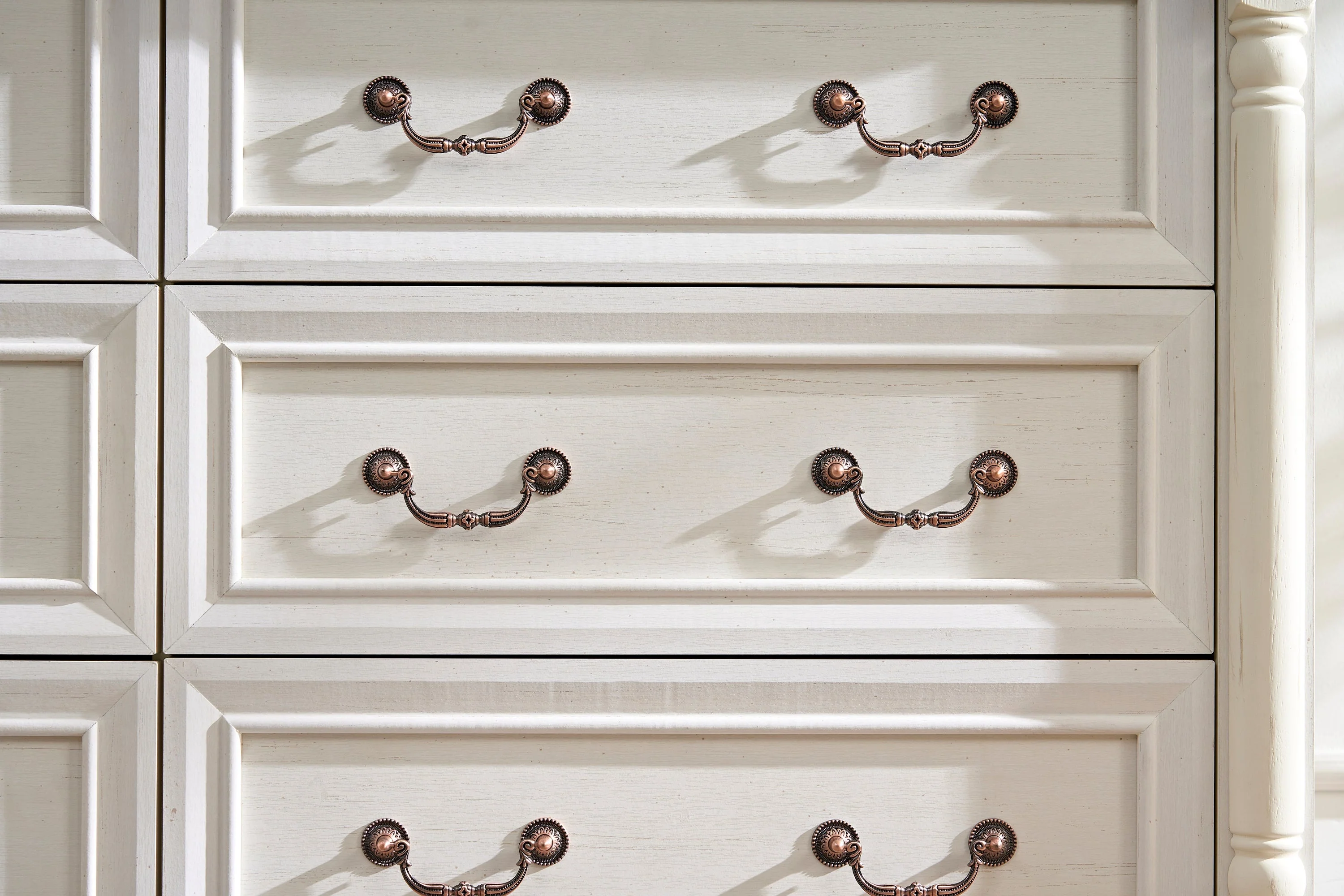 Farmhouse Style 6 Drawer Dresser Chest with Base Wooden Rustic Chest - Image 12