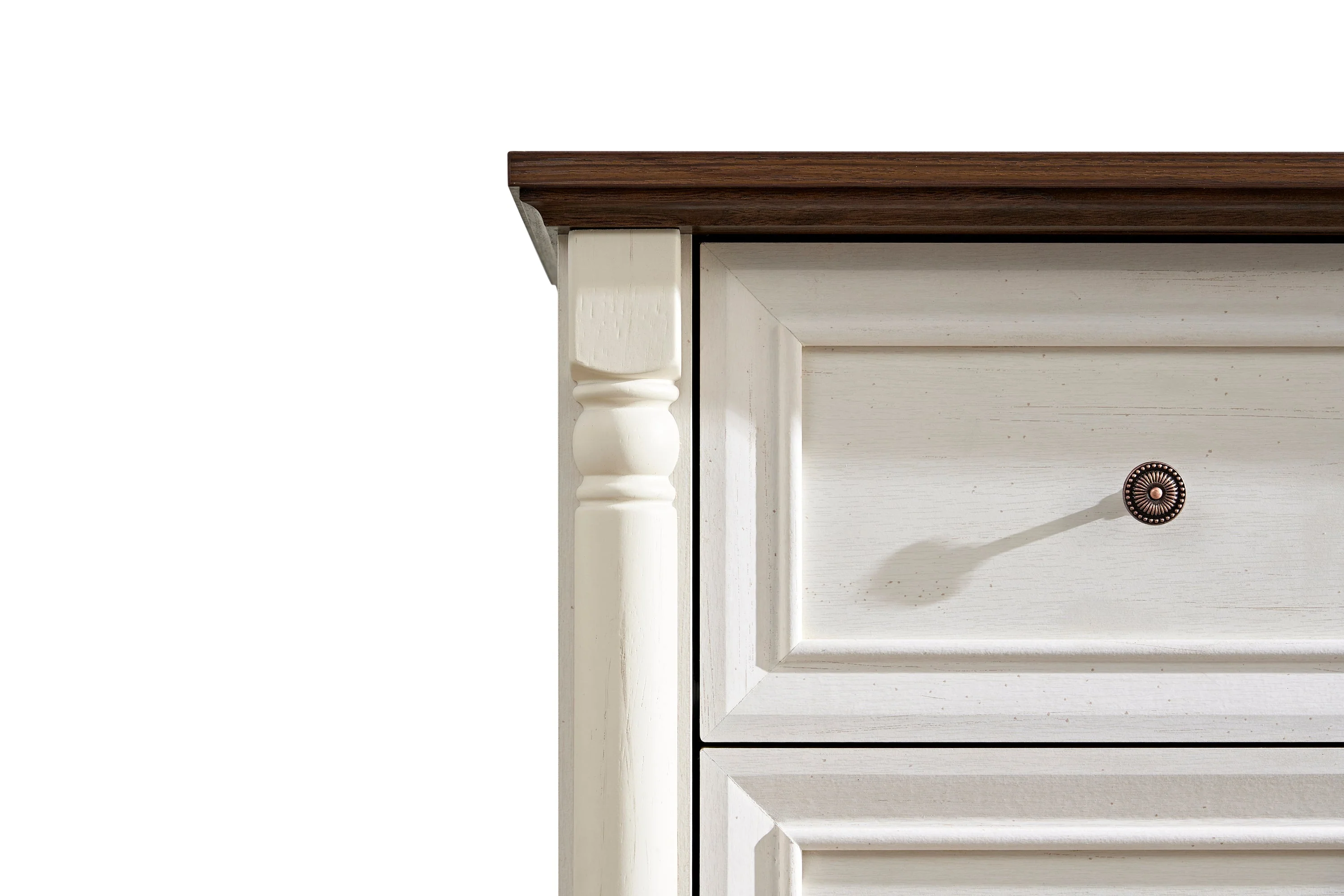 Farmhouse Style 6 Drawer Dresser Chest with Base Wooden Rustic Chest - Image 13