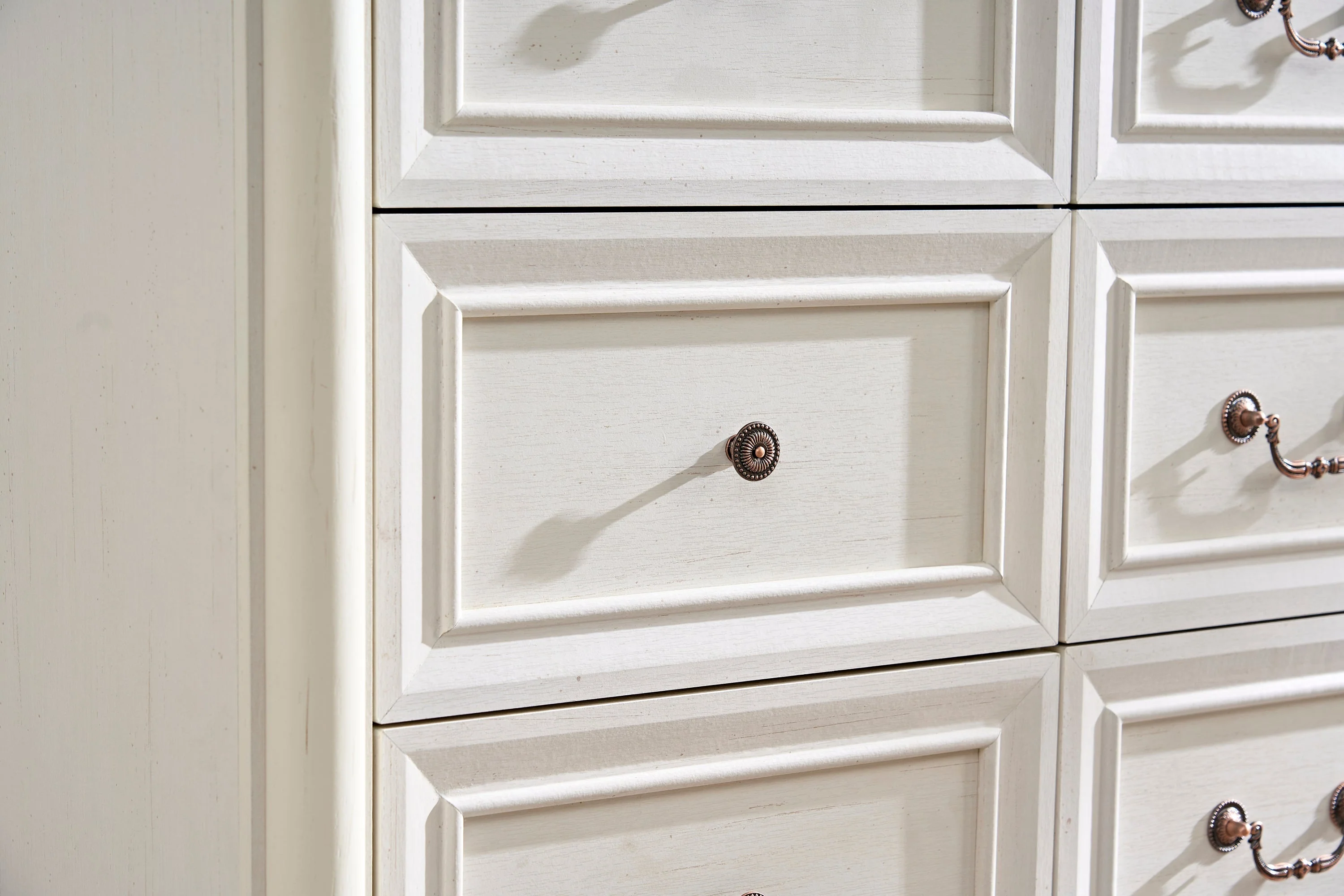 Farmhouse Style 6 Drawer Dresser Chest with Base Wooden Rustic Chest - Image 15