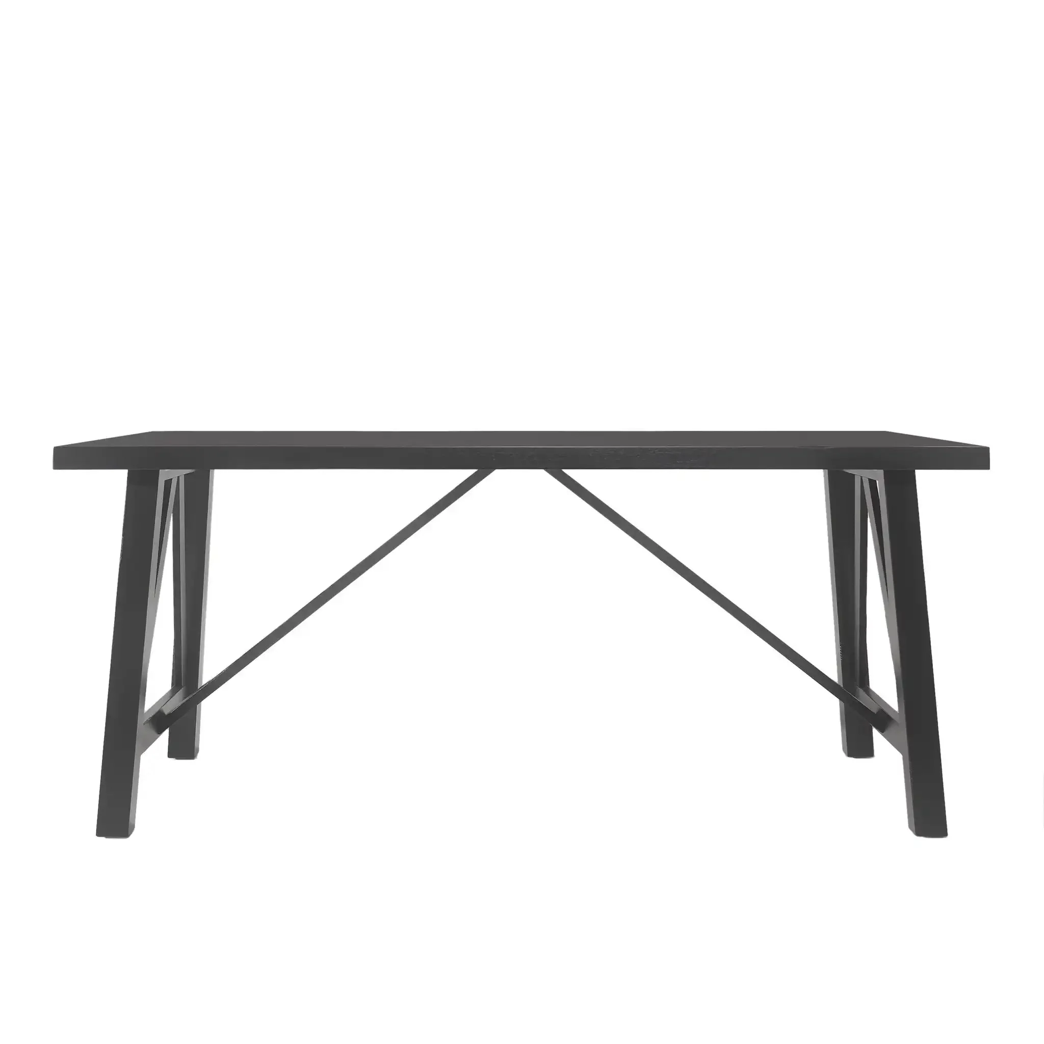 Farmhouse Style Dining Table With Wood Like Top - Image 2