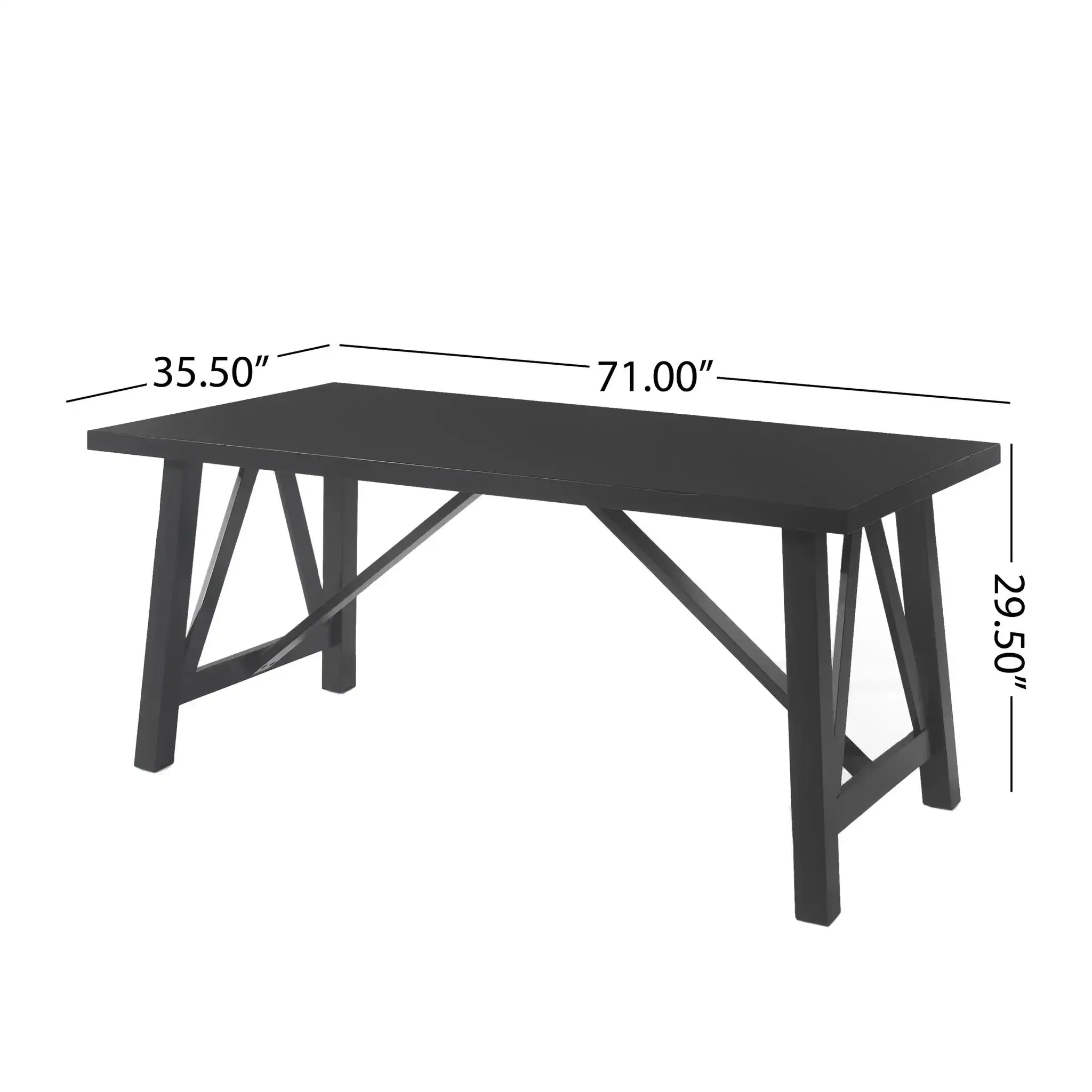 Farmhouse Style Dining Table With Wood Like Top - Image 6