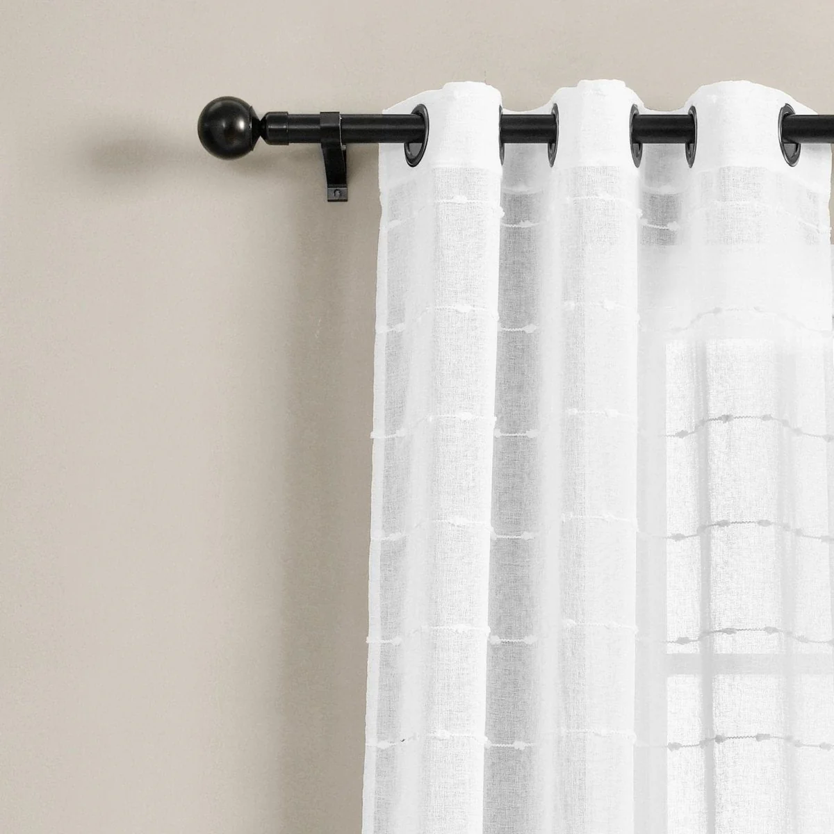 Farmhouse Textured Grommet Sheer Indoor/Outdoor Window Curtain - Image 2