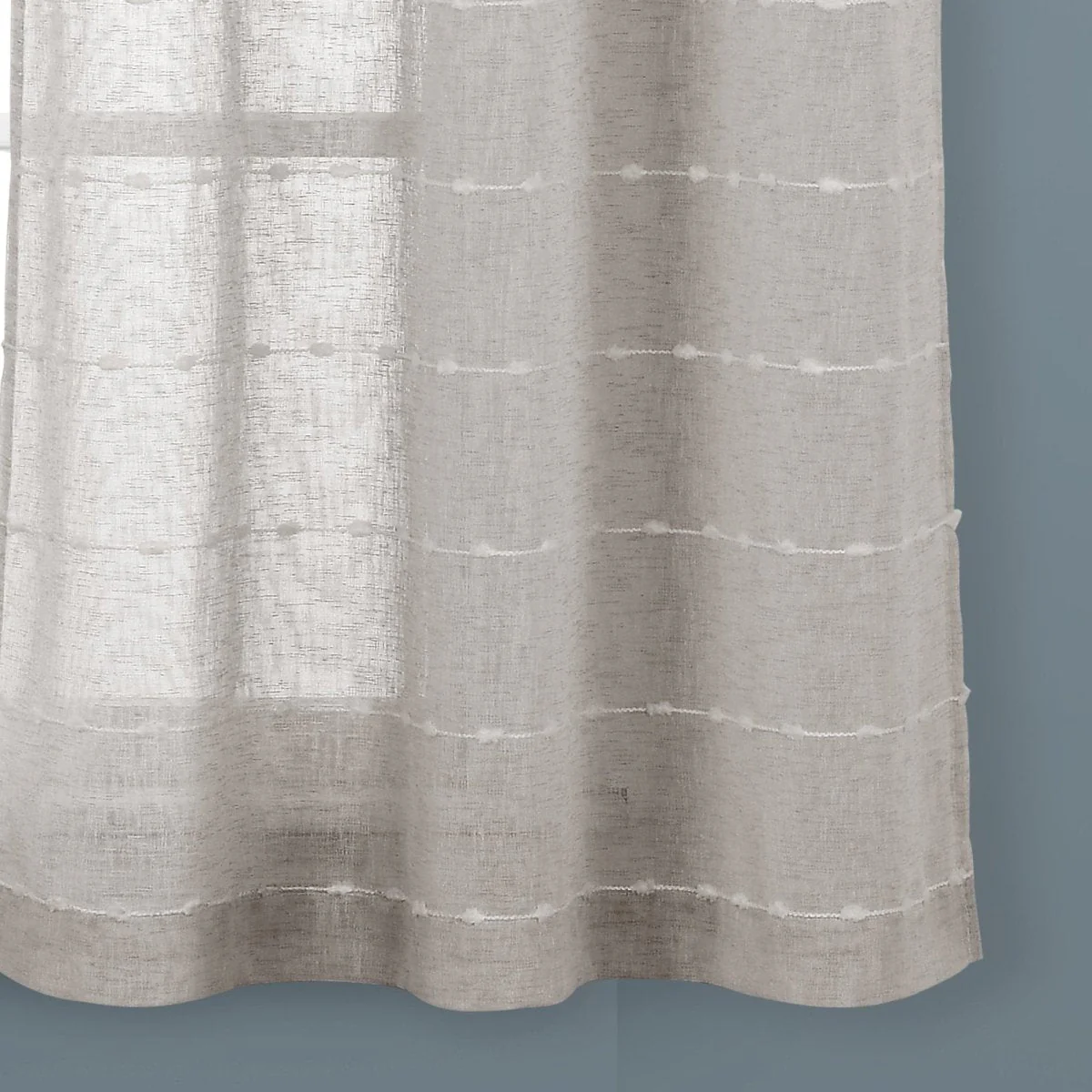 Farmhouse Textured Grommet Sheer Window Curtain Panel Set - Image 16