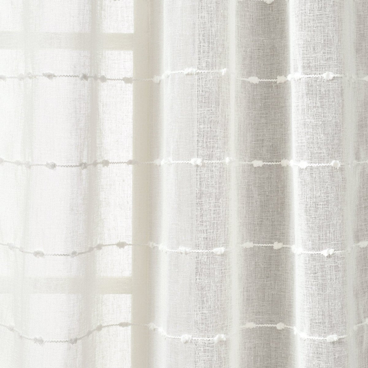 Farmhouse Textured Grommet Sheer Window Curtain Panel Set - Image 23