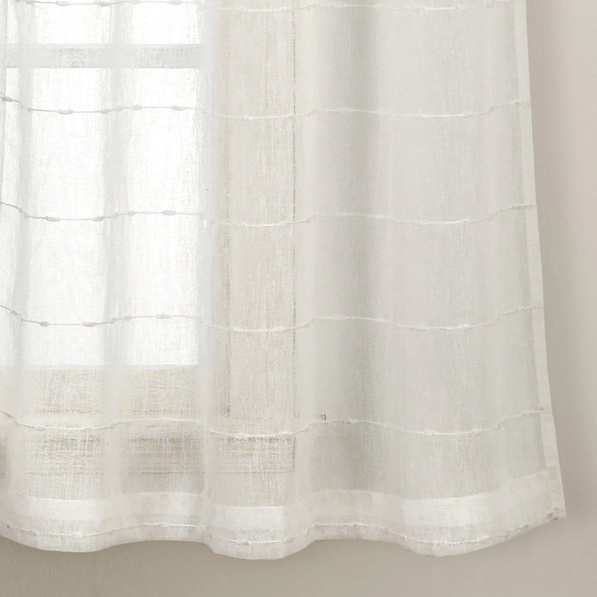 Farmhouse Textured Grommet Sheer Window Curtain Panel Set - Image 25