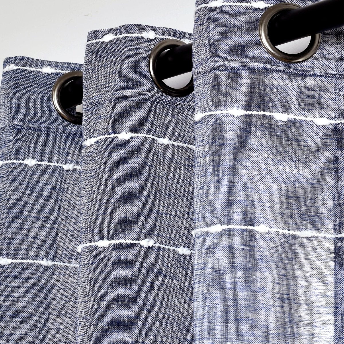 Farmhouse Textured Grommet Sheer Window Curtain Panel Set - Image 29