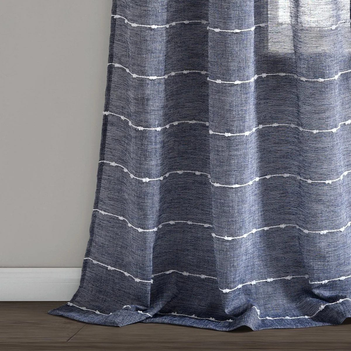 Farmhouse Textured Grommet Sheer Window Curtain Panel Set - Image 31