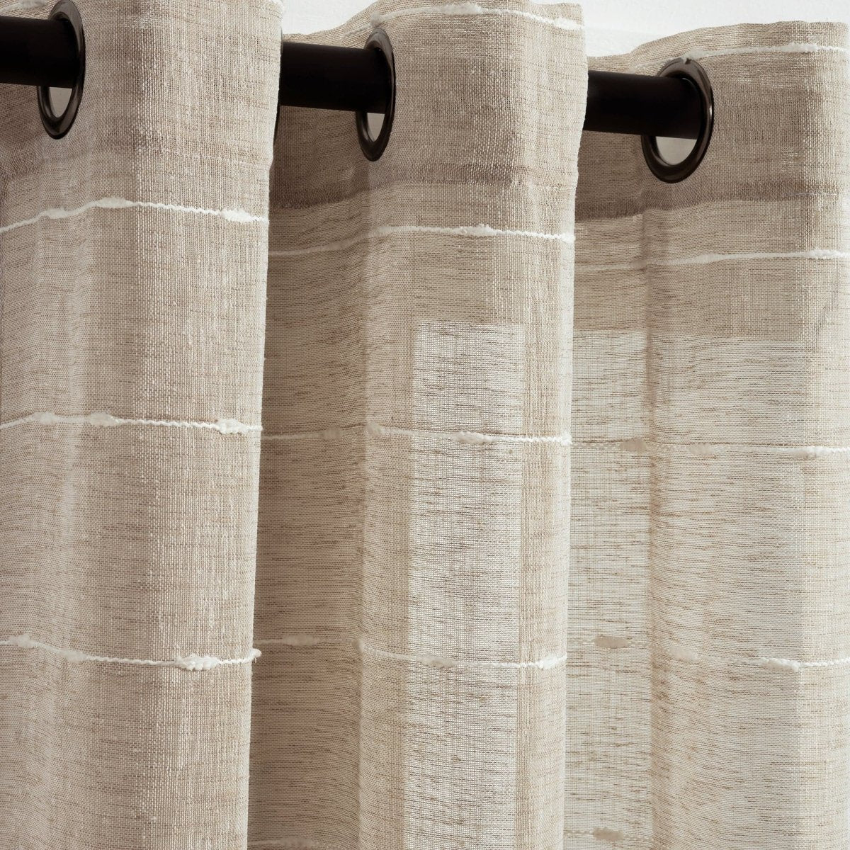 Farmhouse Textured Grommet Sheer Window Curtain Panel Set - Image 35