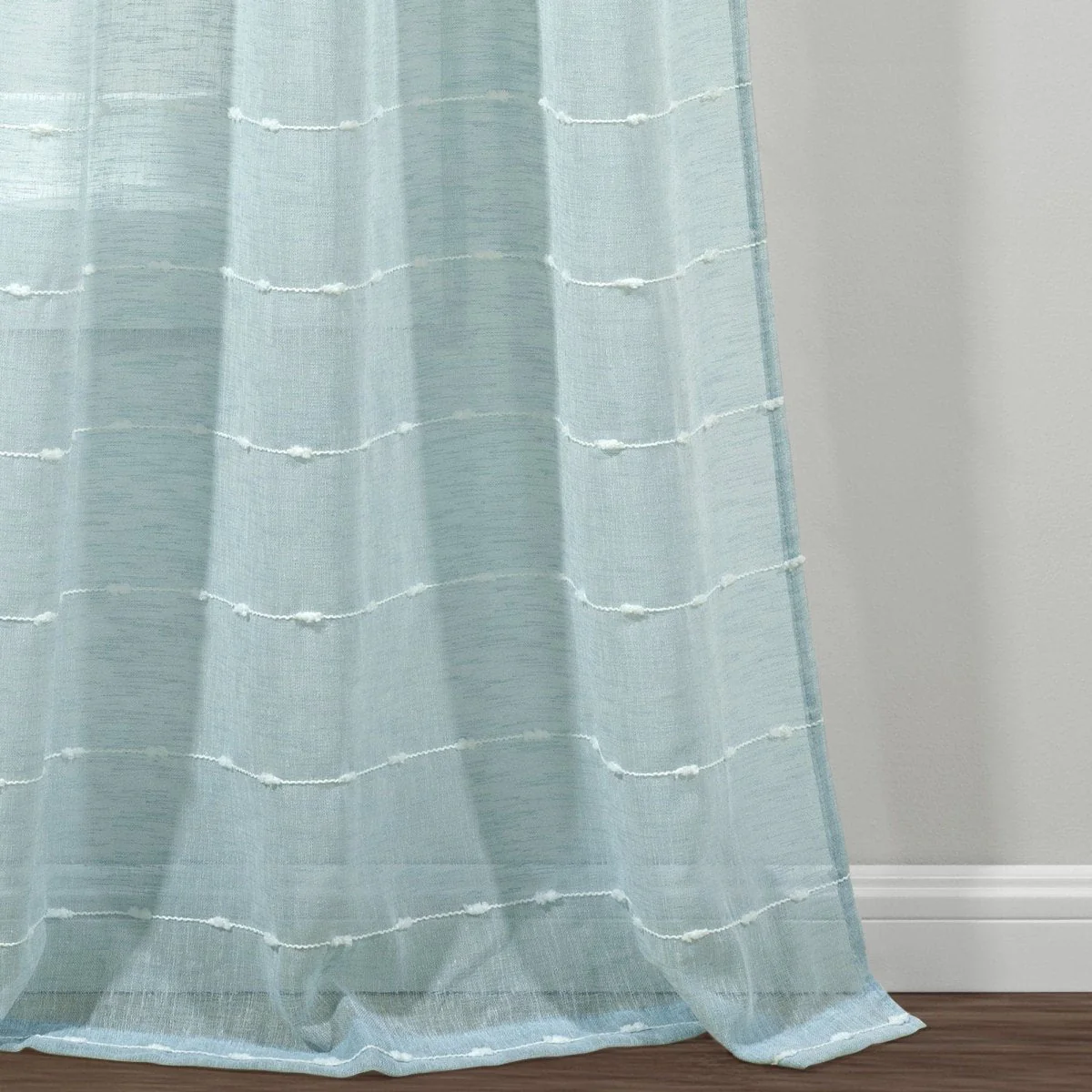 Farmhouse Textured Grommet Sheer Window Curtain Panel Set - Image 47