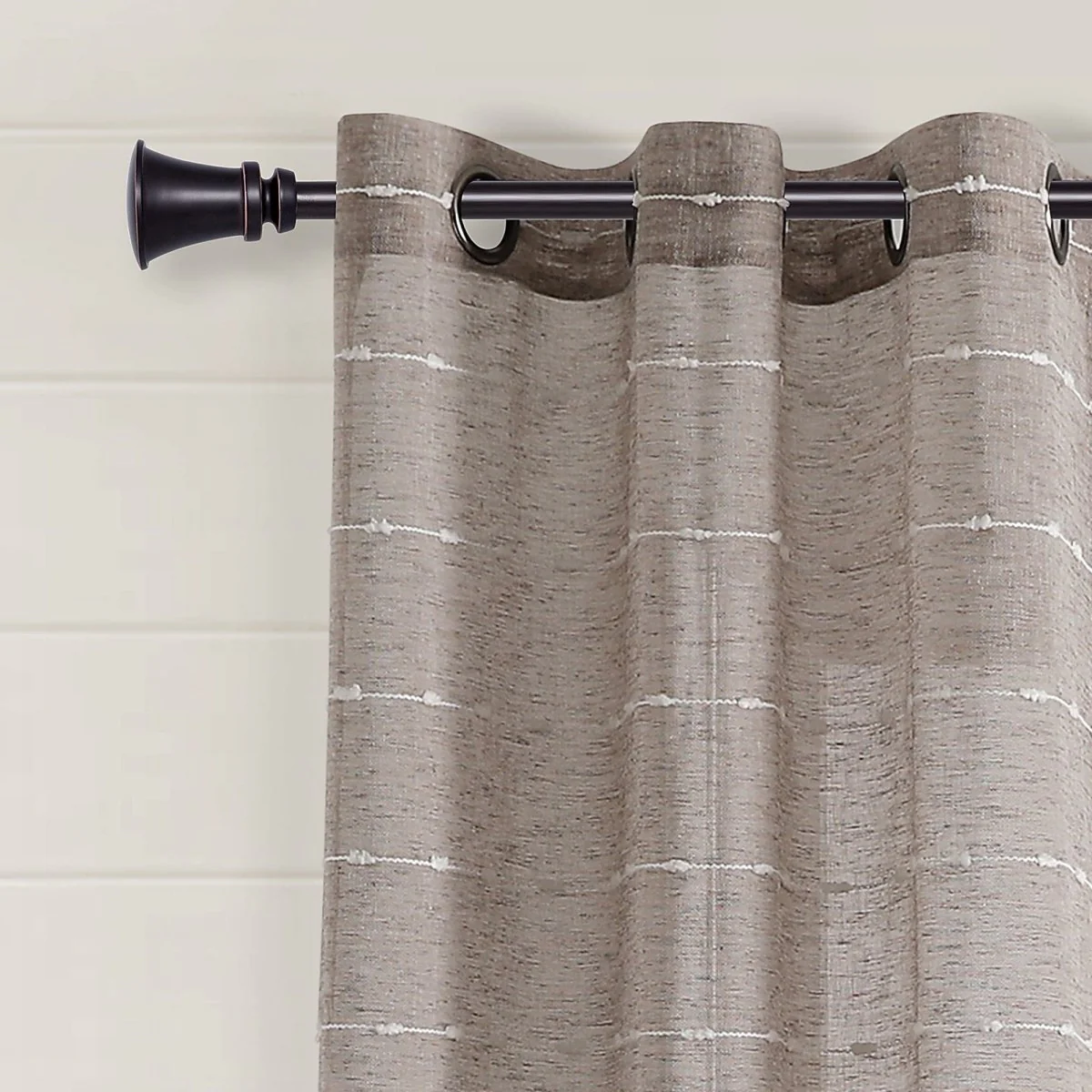 Farmhouse Textured Grommet Sheer Window Curtain Panel Set - Image 54