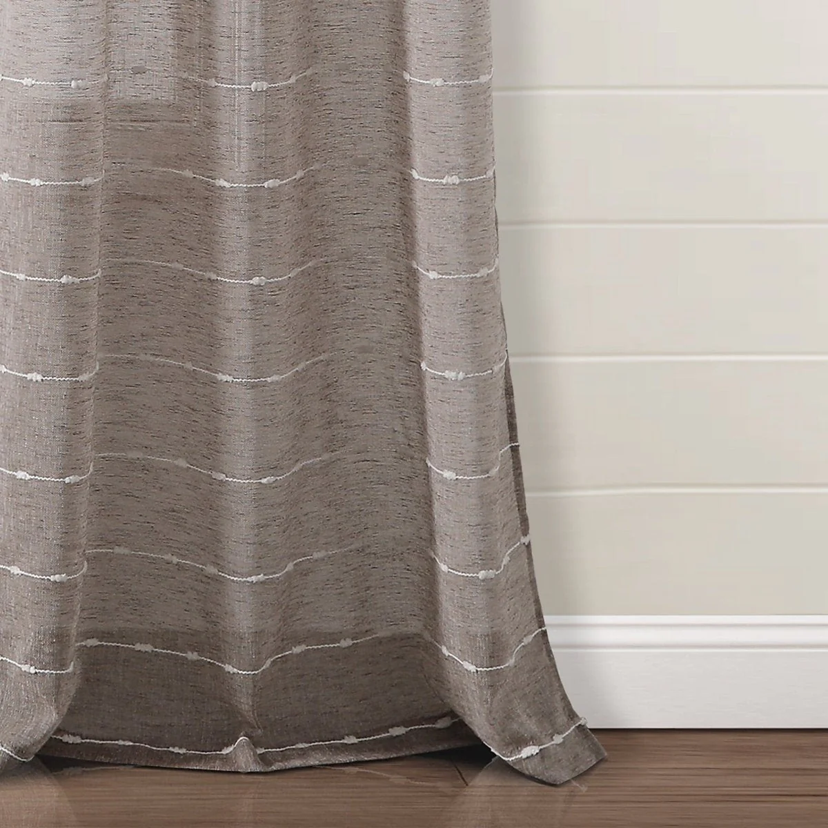 Farmhouse Textured Grommet Sheer Window Curtain Panel Set - Image 56