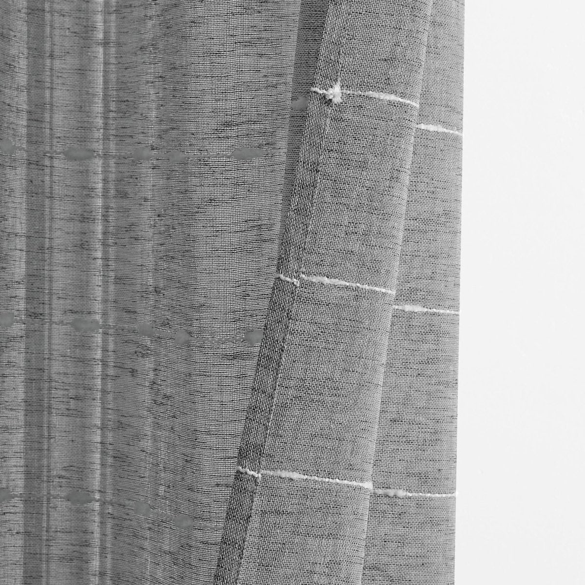 Farmhouse Textured Grommet Sheer Window Curtain Panel Set - Image 63
