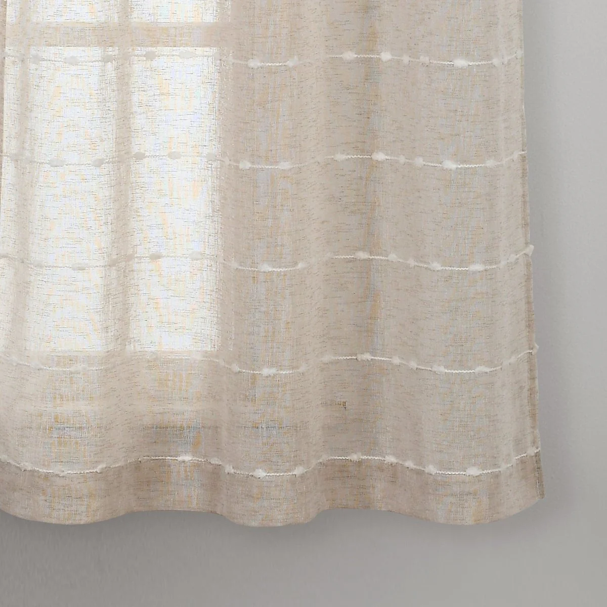 Farmhouse Textured Grommet Sheer Window Curtain Panel Set - Image 7