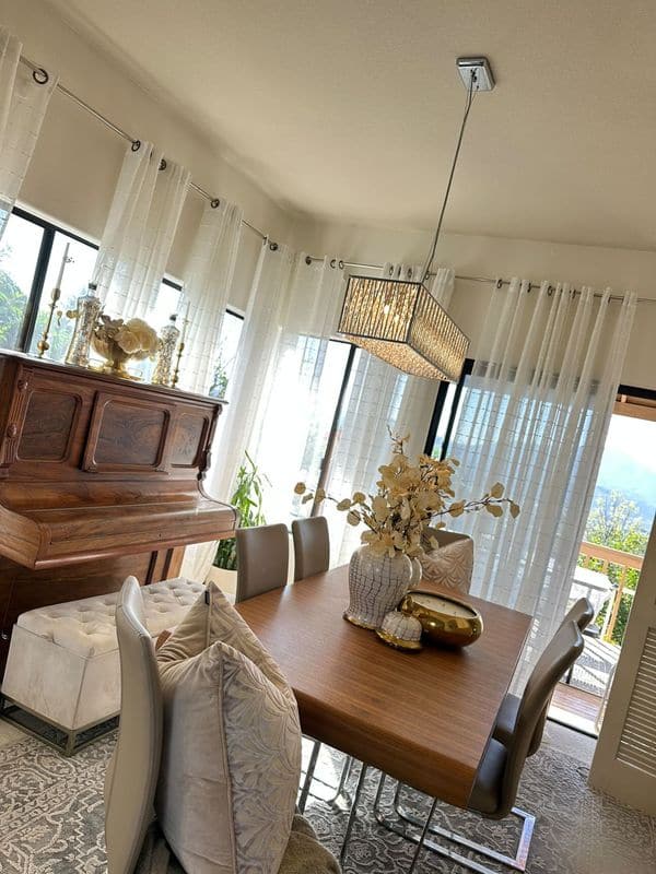 Farmhouse Textured Grommet Sheer Window Curtain Panel Set - Image 70