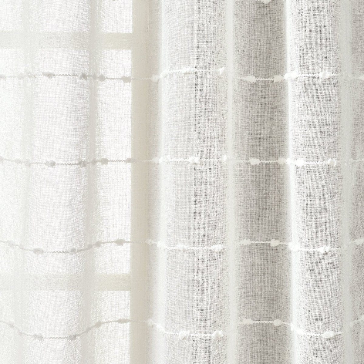 Farmhouse Textured Sheer Back Tab Rod Pocket Window Curtain Panel Set - Image 12