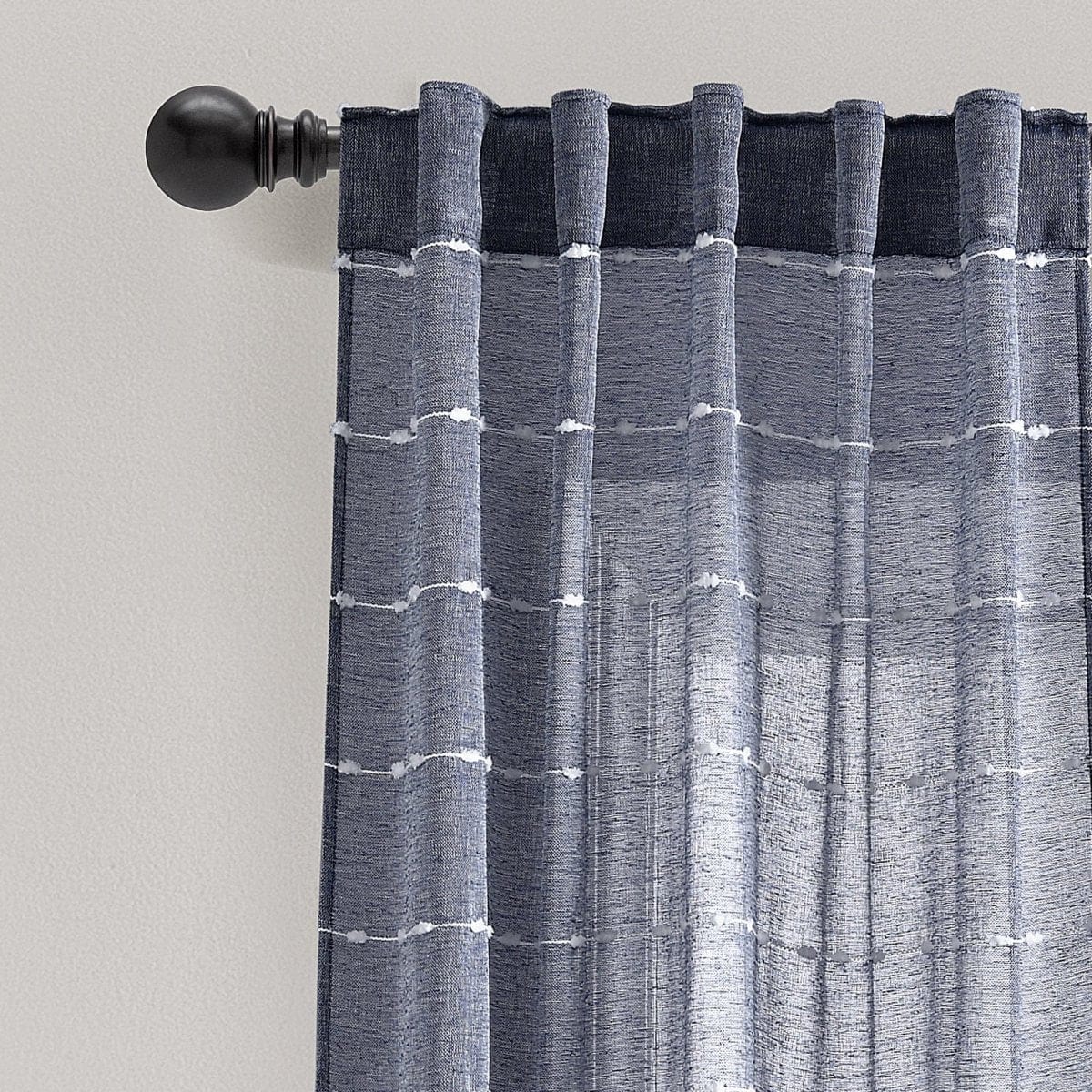 Farmhouse Textured Sheer Back Tab Rod Pocket Window Curtain Panel Set - Image 14