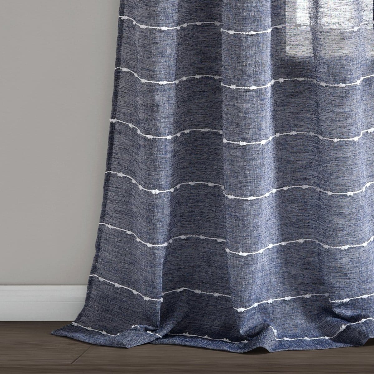 Farmhouse Textured Sheer Back Tab Rod Pocket Window Curtain Panel Set - Image 16