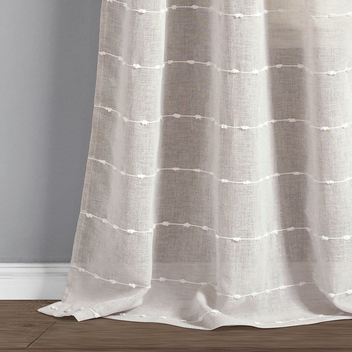 Farmhouse Textured Sheer Back Tab Rod Pocket Window Curtain Panel Set - Image 7