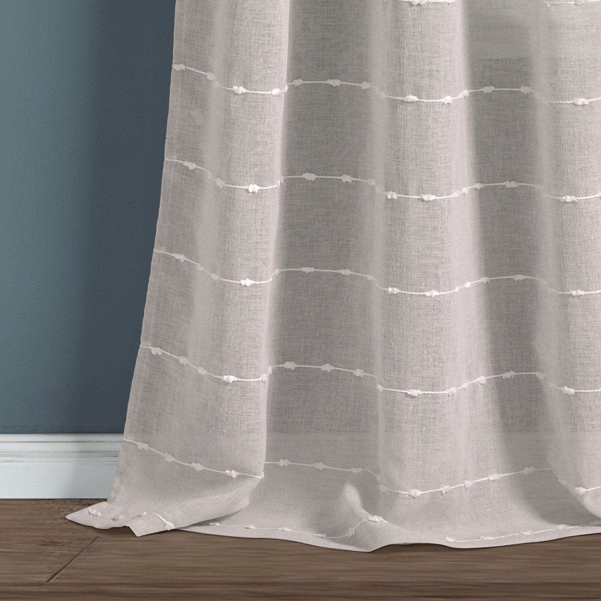 Farmhouse Textured Sheer Back Tab Rod Pocket Window Curtain Panel Set - Image 9