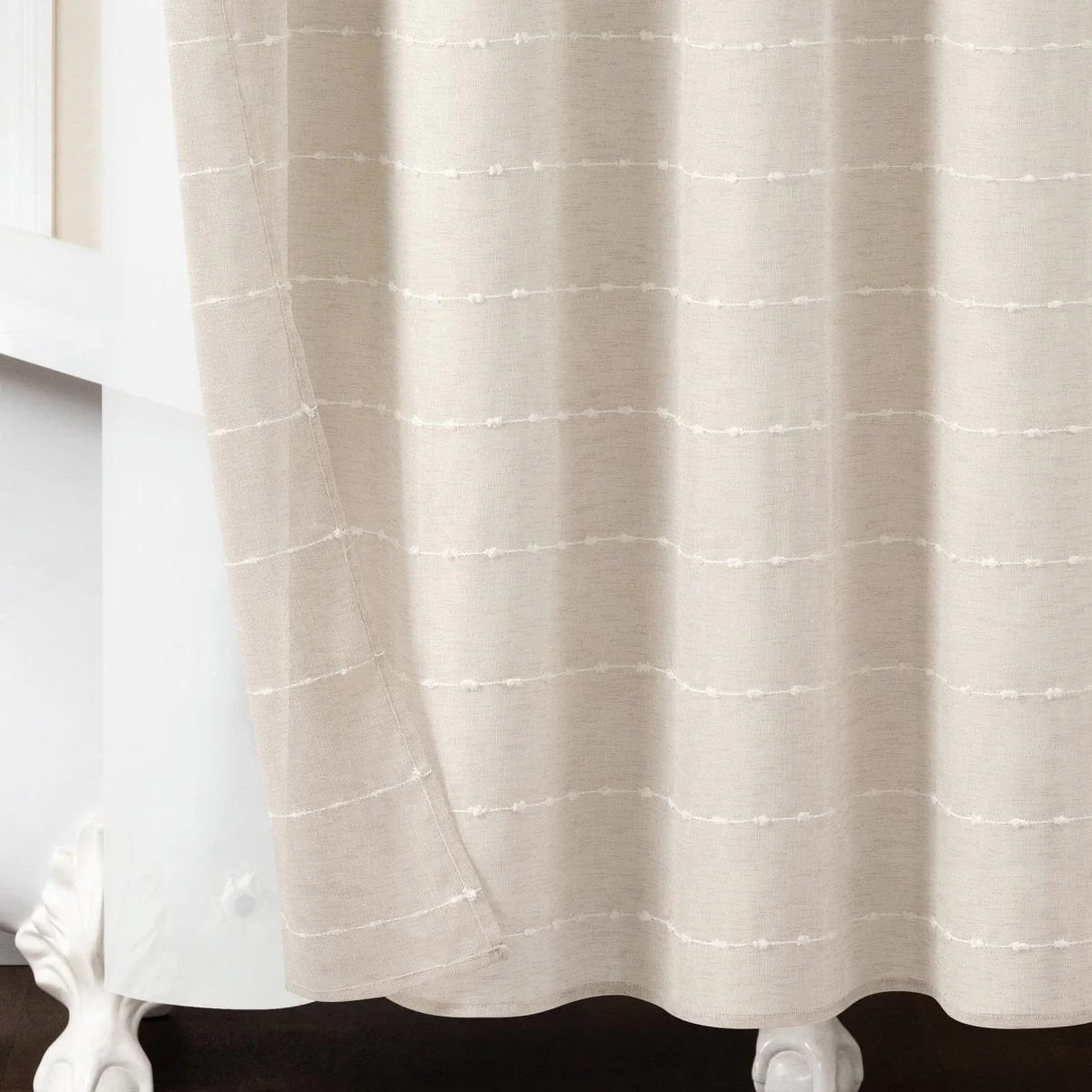 Farmhouse Textured Sheer With Peva Lining Shower Curtain Set - Image 12