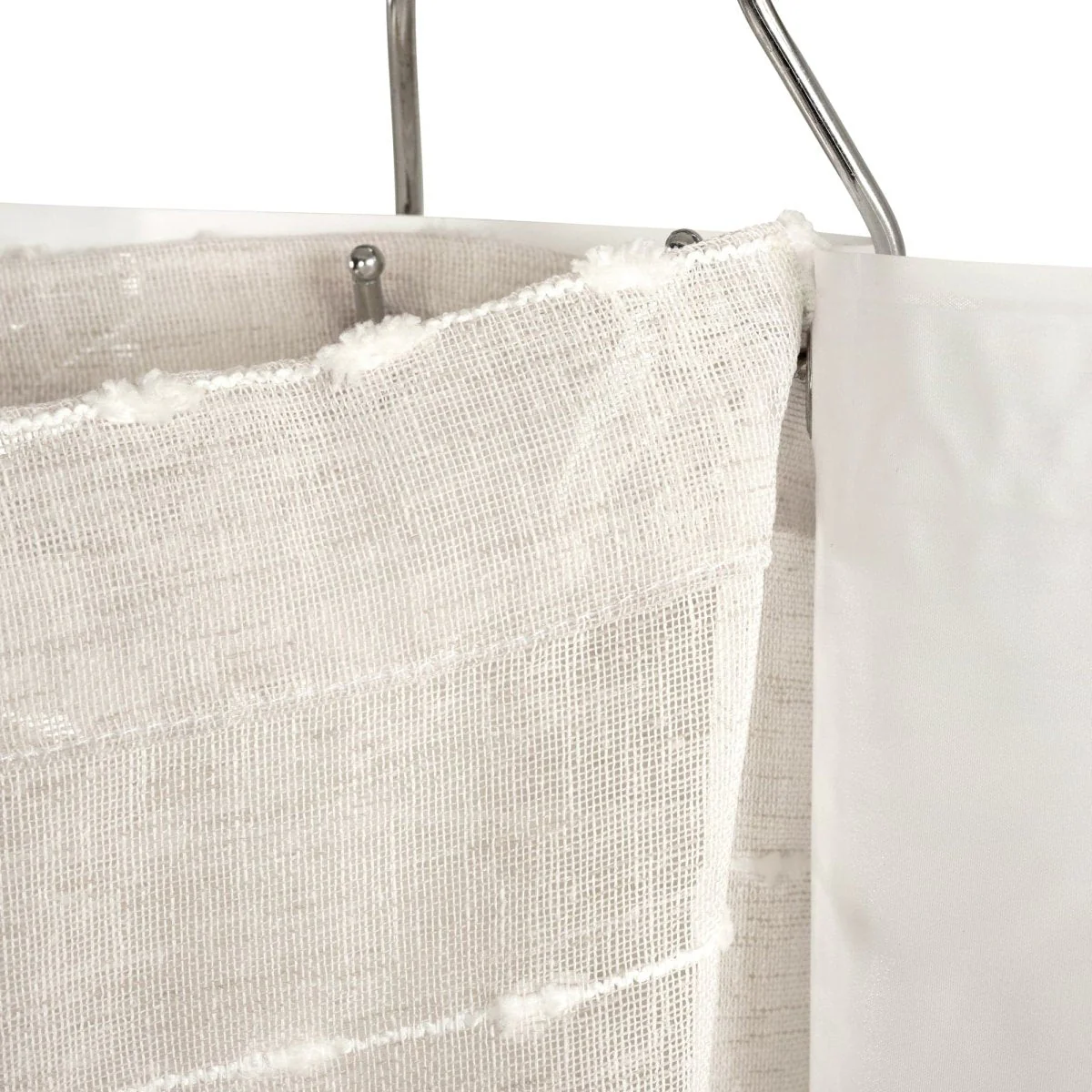 Farmhouse Textured Sheer With Peva Lining Shower Curtain Set - Image 13
