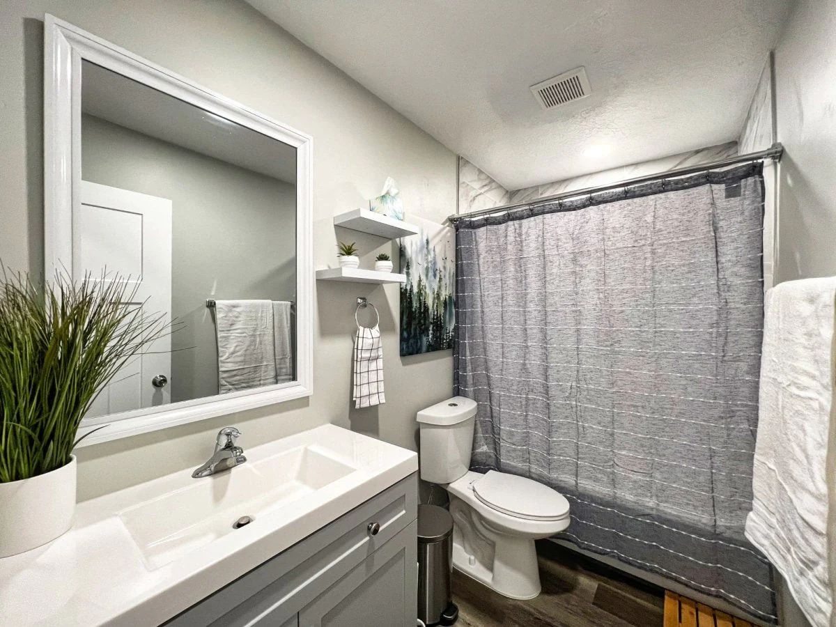 Farmhouse Textured Sheer With Peva Lining Shower Curtain Set - Image 19