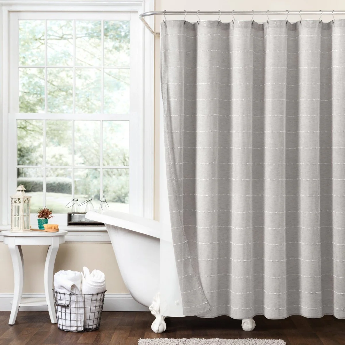 Farmhouse Textured Sheer With Peva Lining Shower Curtain Set - Image 20