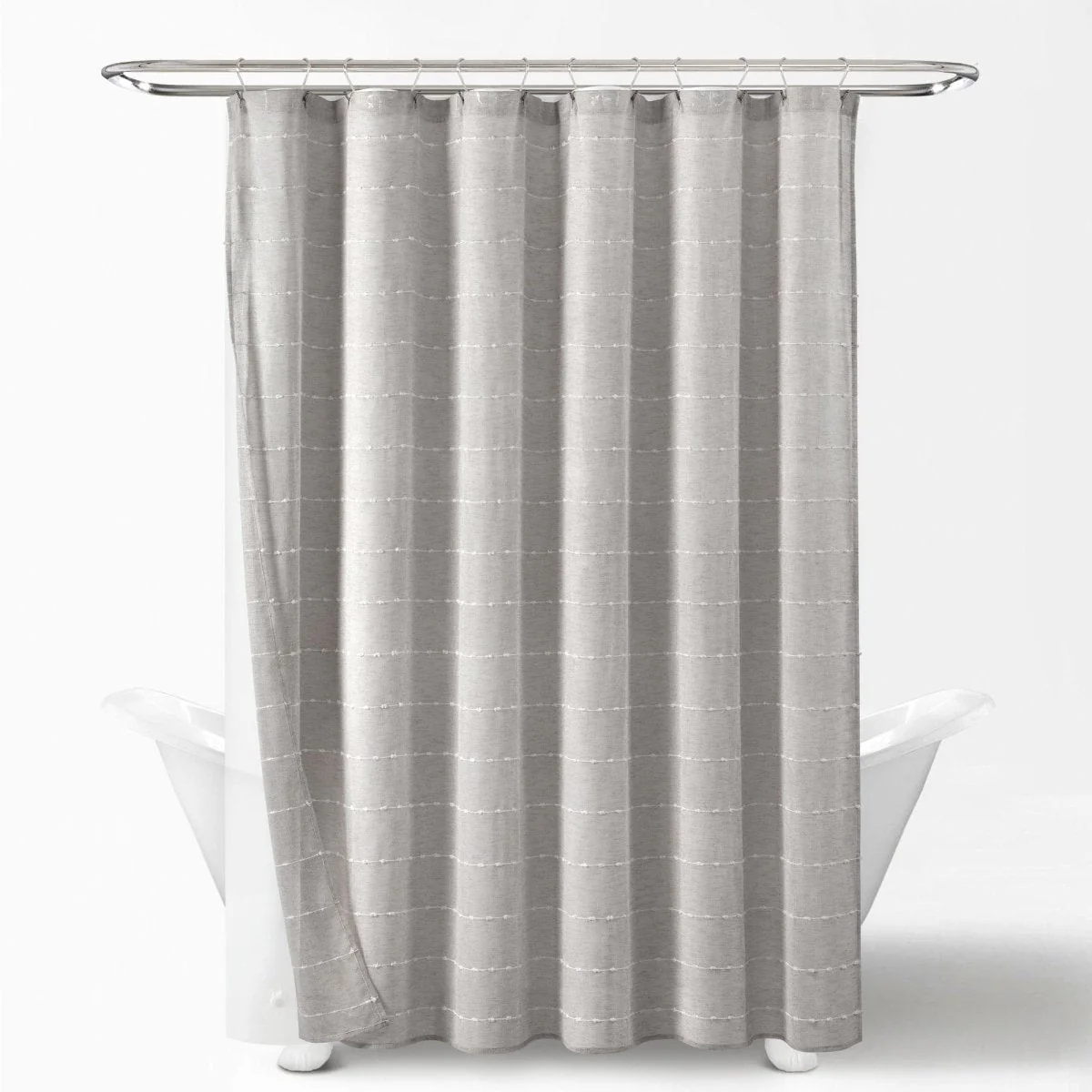 Farmhouse Textured Sheer With Peva Lining Shower Curtain Set - Image 21