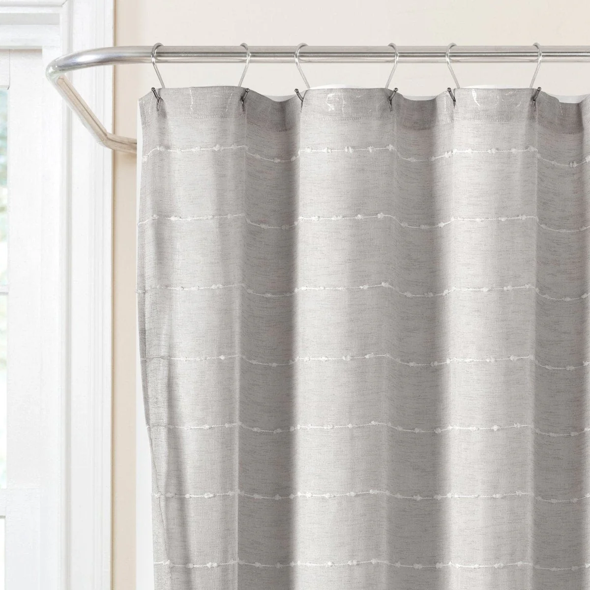 Farmhouse Textured Sheer With Peva Lining Shower Curtain Set - Image 22