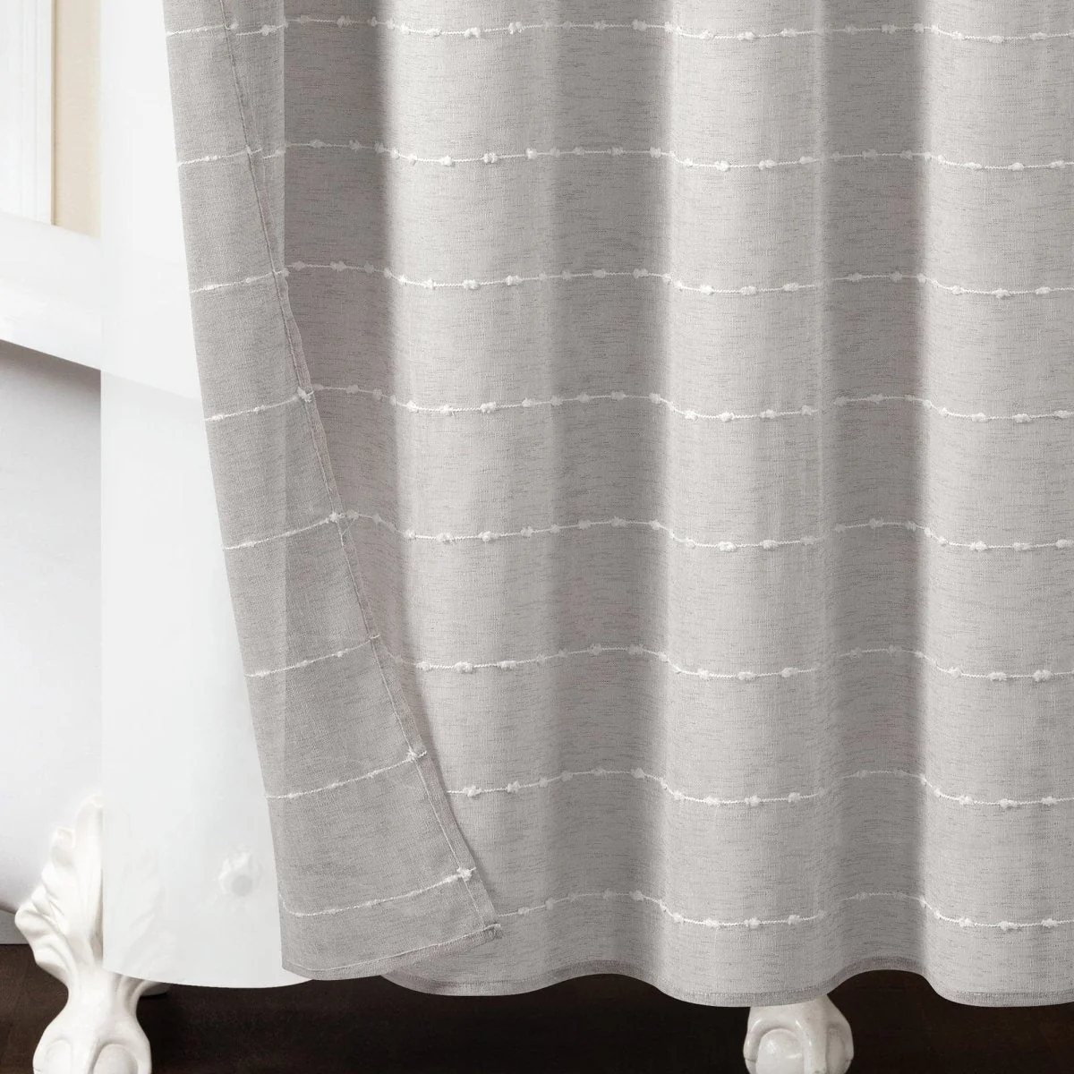 Farmhouse Textured Sheer With Peva Lining Shower Curtain Set - Image 24