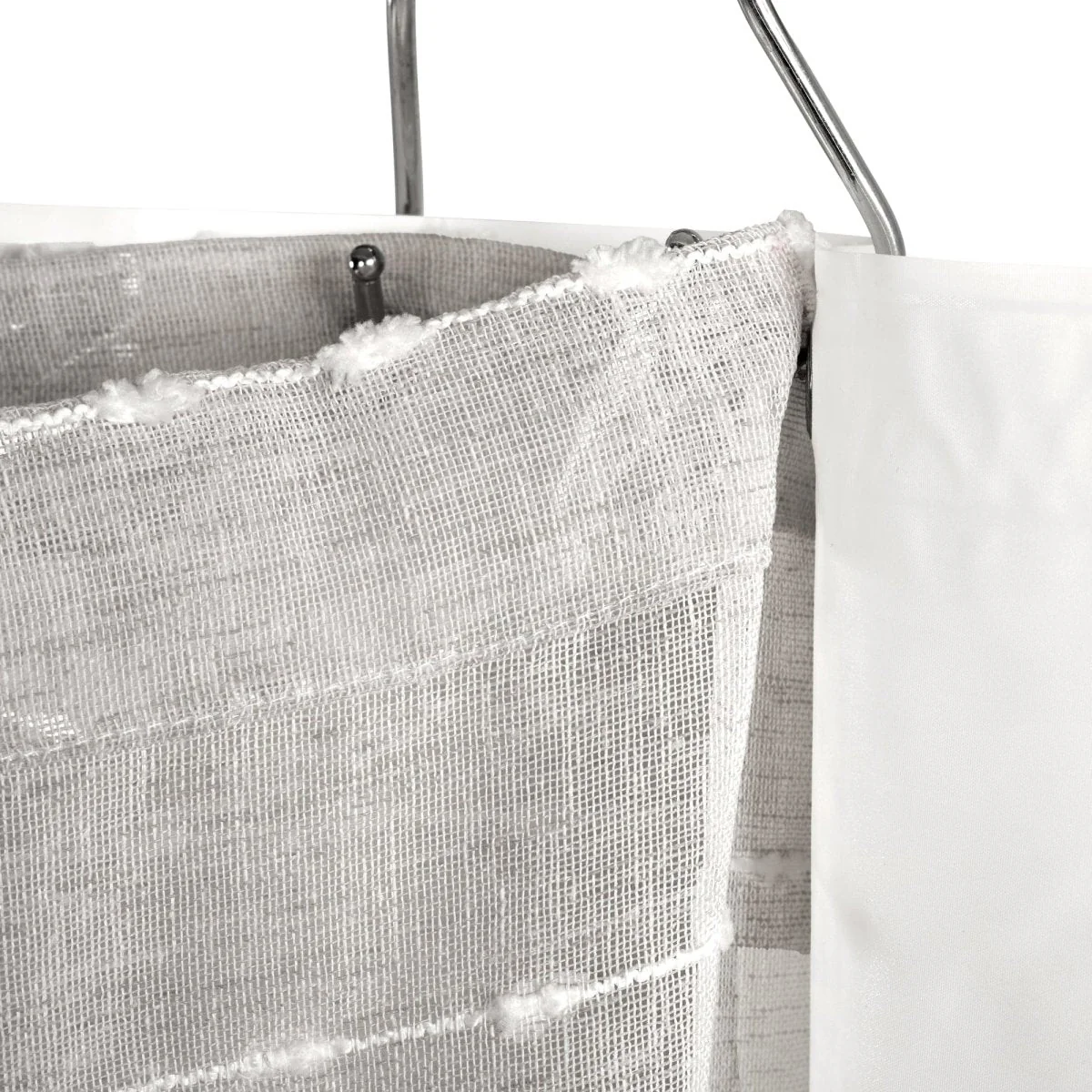 Farmhouse Textured Sheer With Peva Lining Shower Curtain Set - Image 25